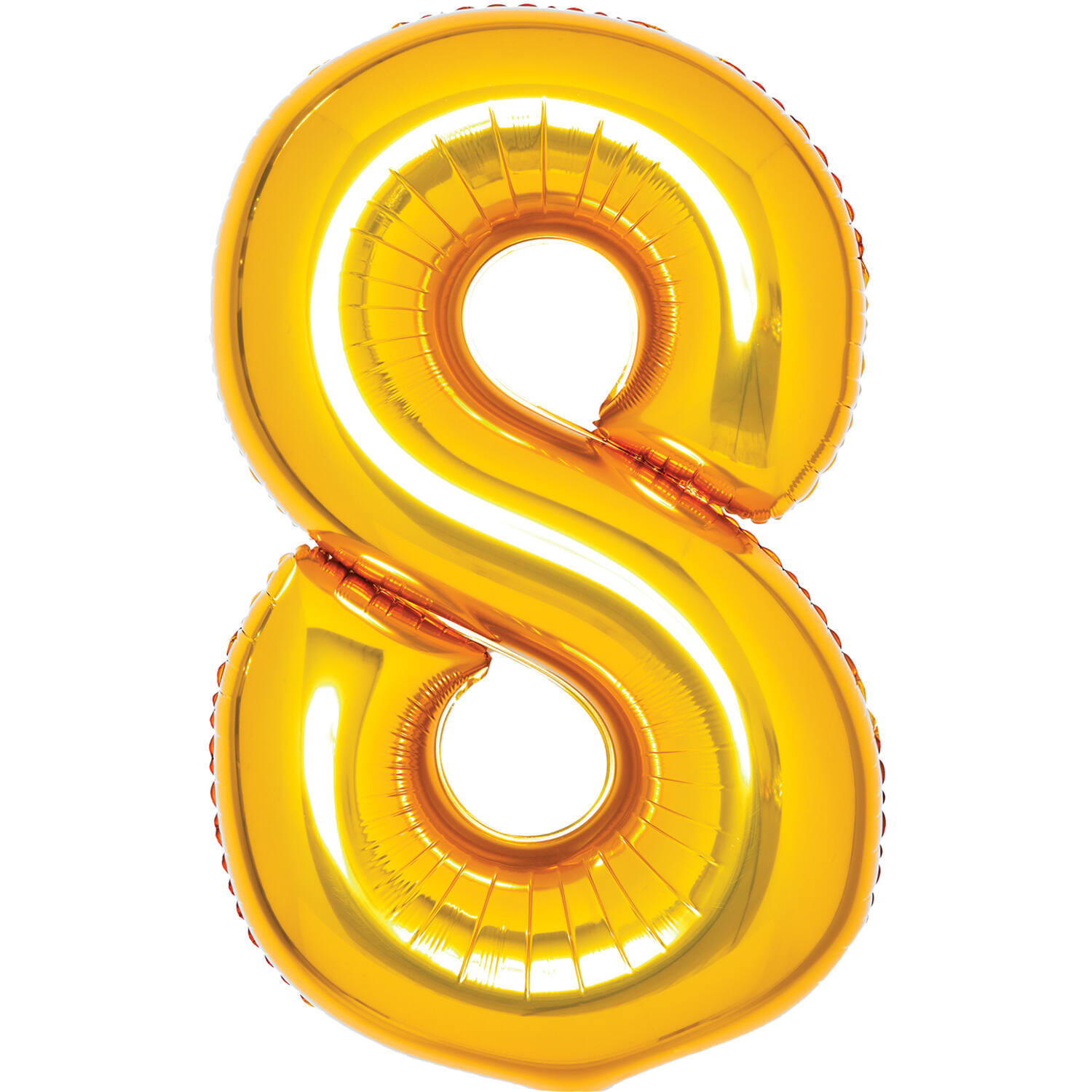 Medium Number 8 Gold Foil Balloon N26 Packaged 26IN 74 cm x 49 cm