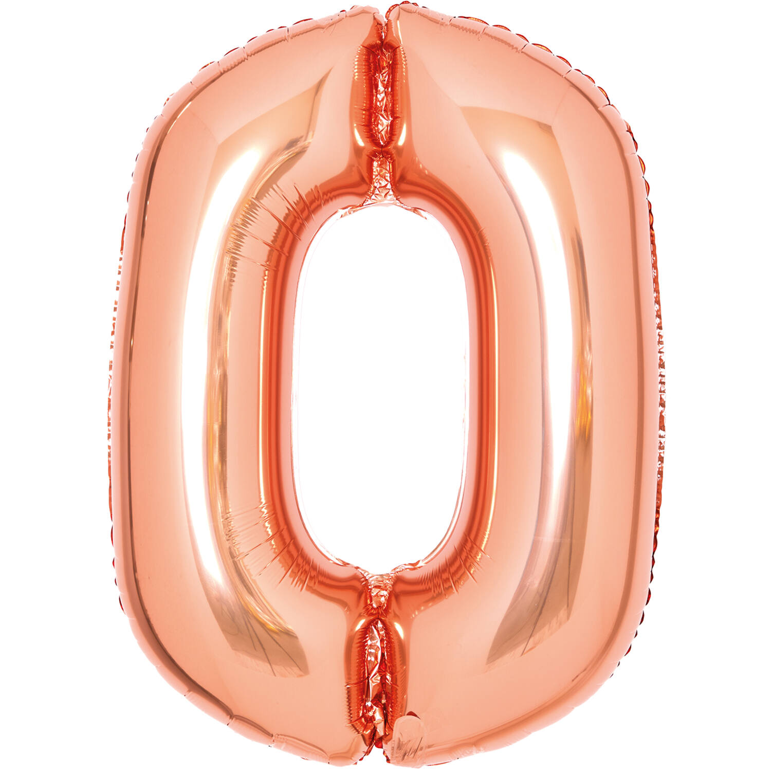Medium Number 0 Rose Gold Foil Balloon N26 Packaged 26IN 67 cm x 47 cm