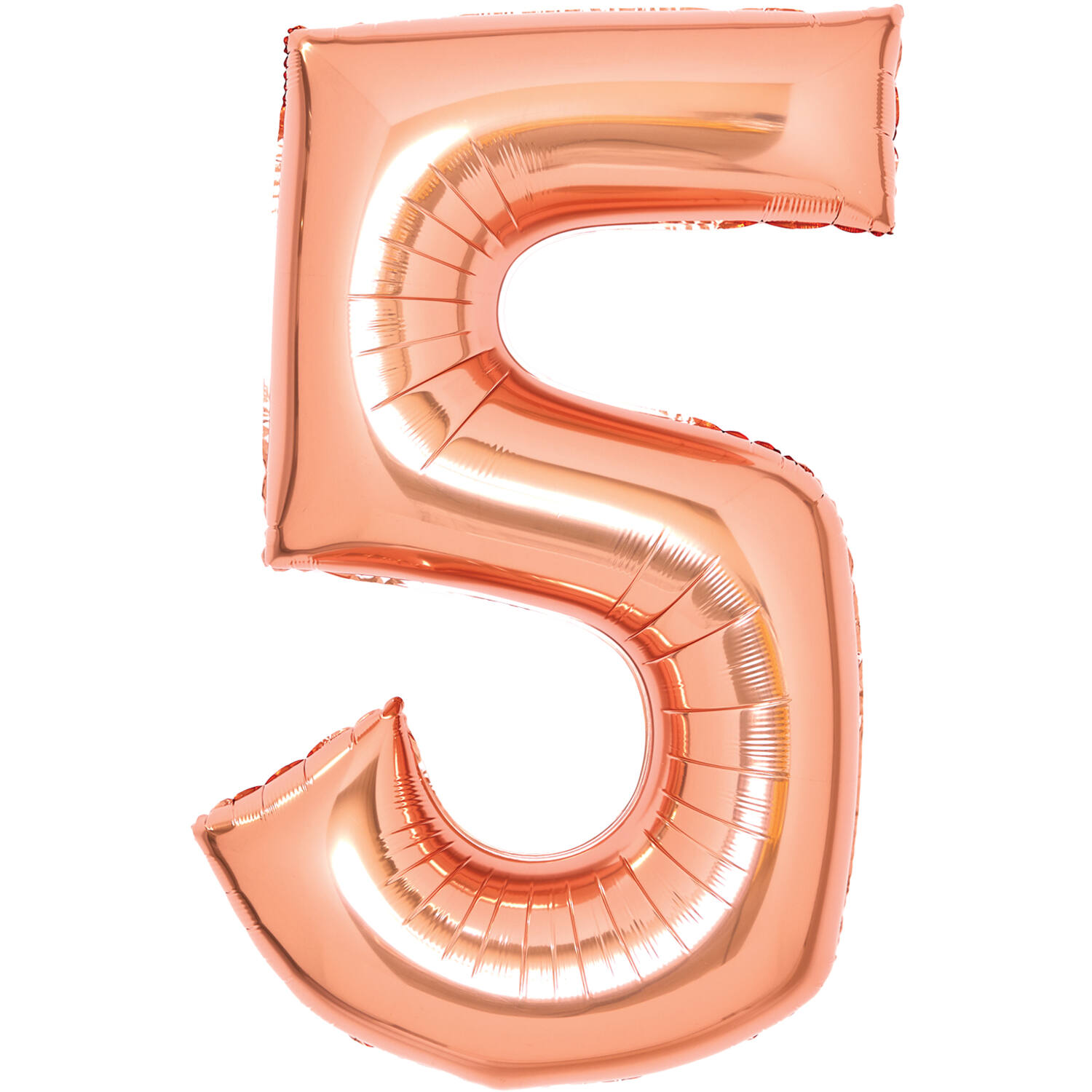 Medium Number 5 Rose Gold Foil Balloon N26 Packaged 26IN 72 cm x 52 cm