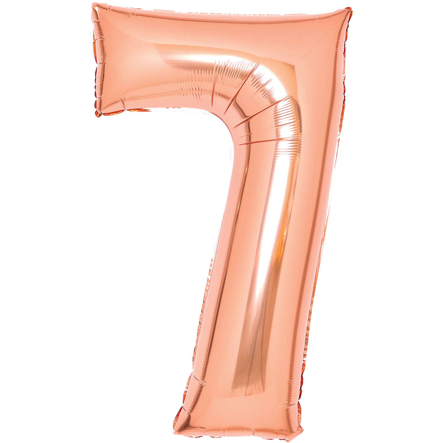 Medium Number 7 Rose Gold Foil Balloon N26 Packaged 26IN 70 cm x 45 cm