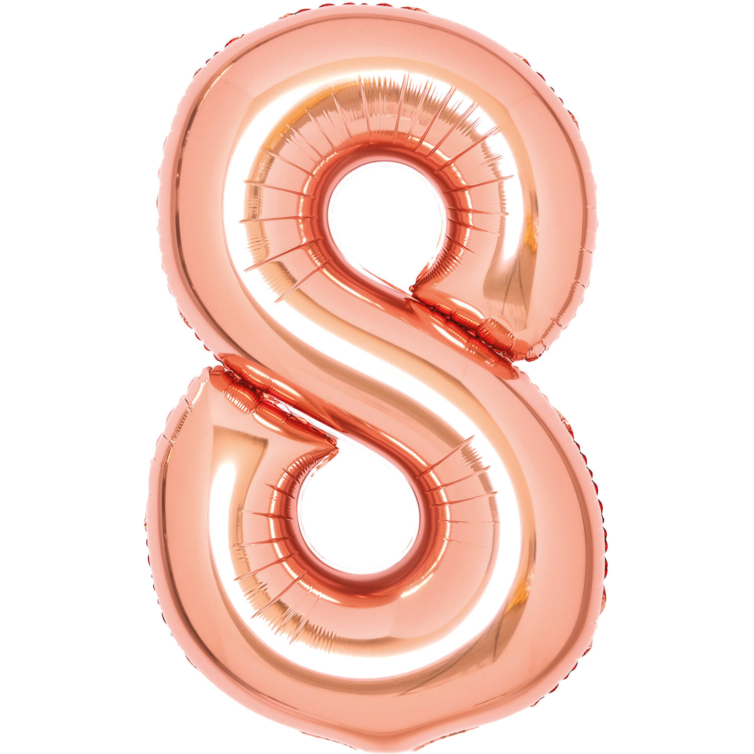 Medium Number 8 Rose Gold Foil Balloon N26 Packaged 26IN 74 cm x 49 cm