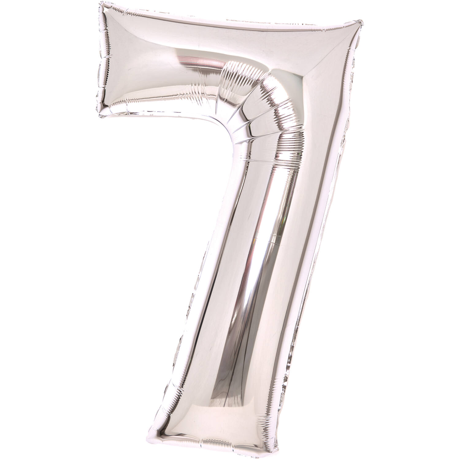 Medium Number 7 Silver Foil Balloon N26 Packaged 26IN 70 cm x 45 cm