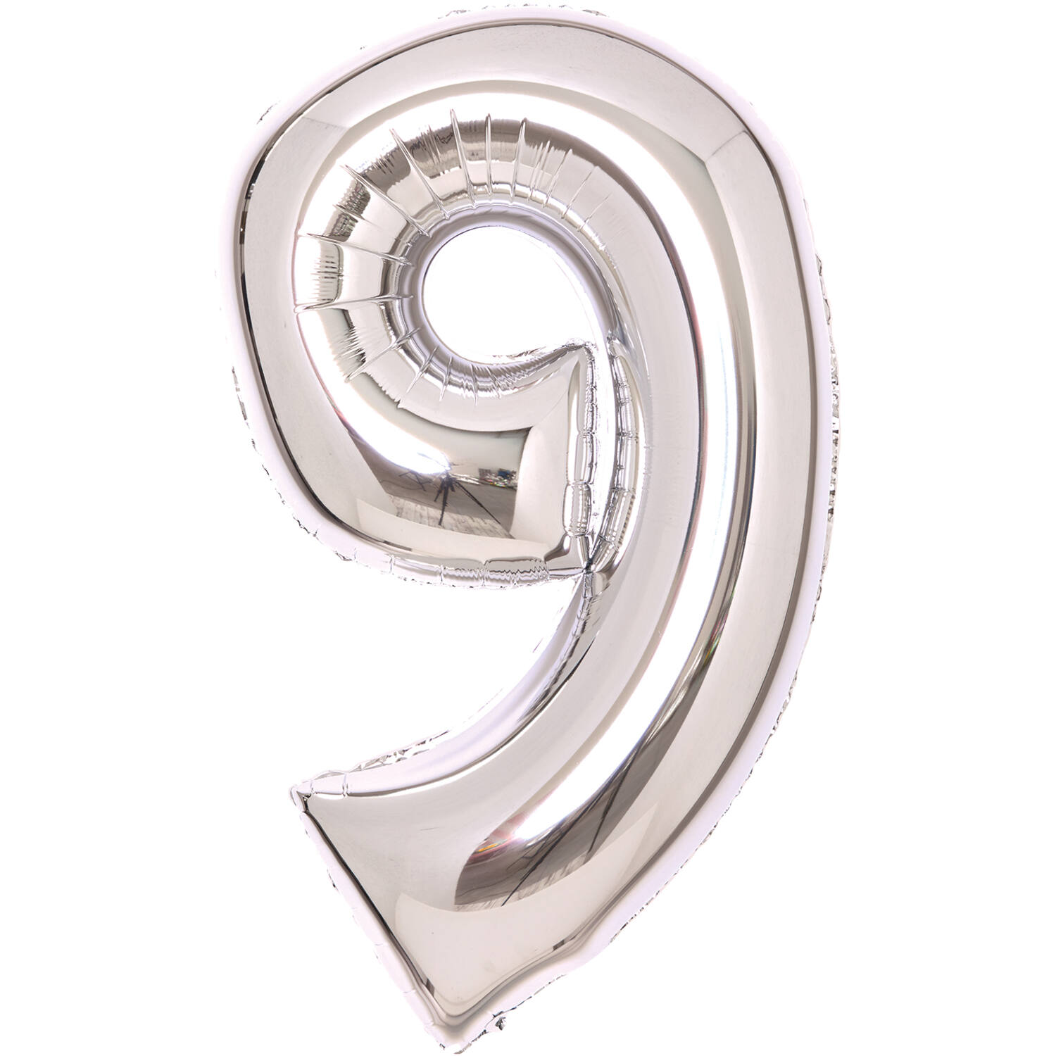 Medium Number 9 Silver Foil Balloon N26 Packaged 26IN 74 cm x 47 cm