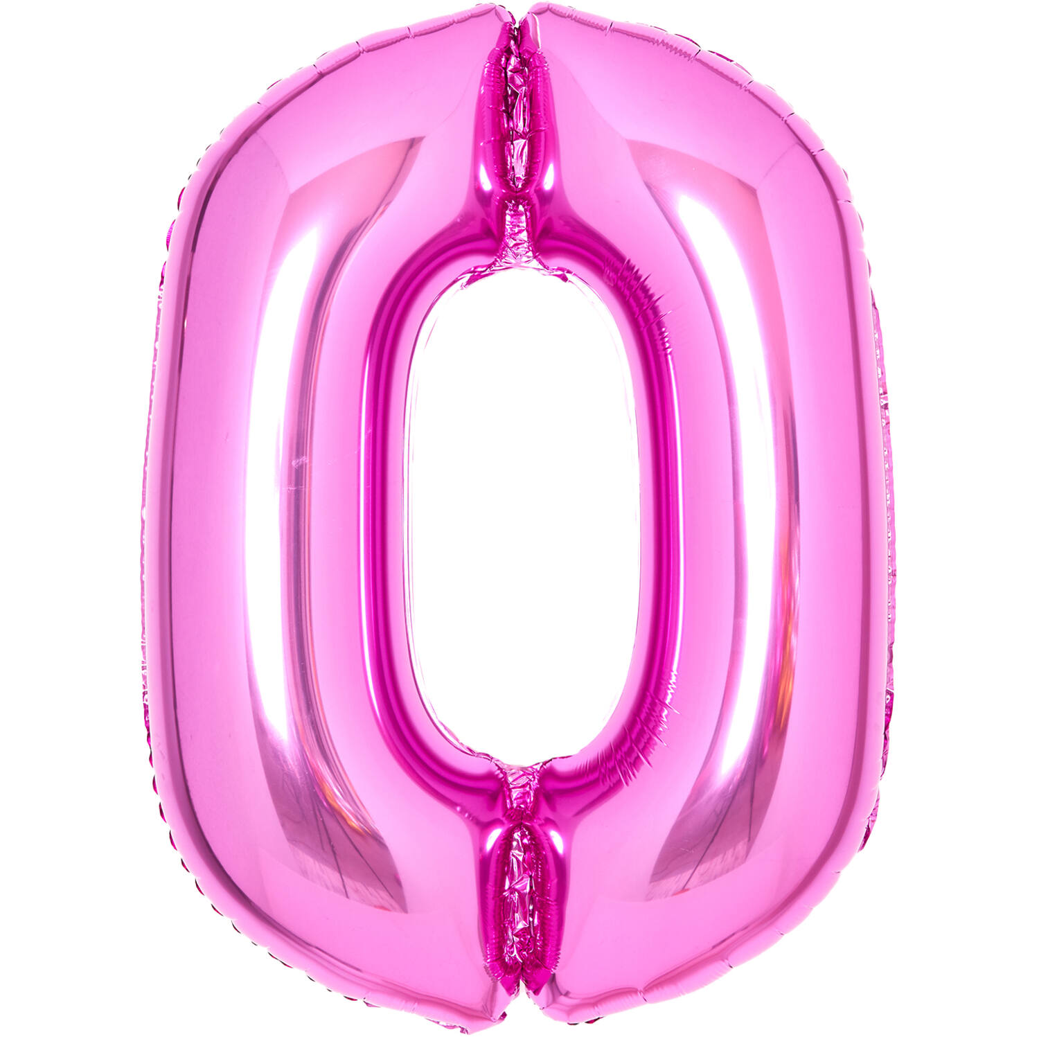 Medium Number 0 Pink Foil Balloon N26 Packaged 26IN 67 cm x 47 cm