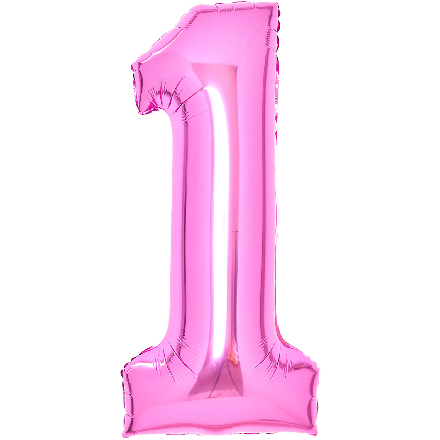 Medium Number 1 Pink Foil Balloon N26 Packaged 26IN 65 cm x 35 cm