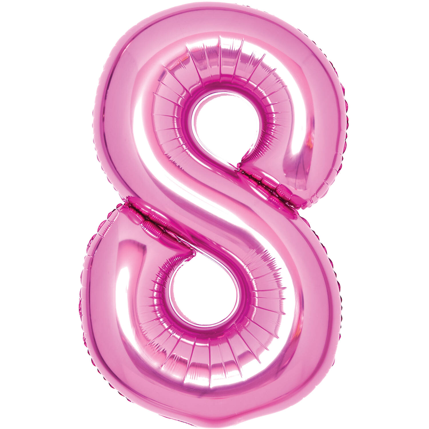 Medium Number 8 Pink Foil Balloon N26 Packaged 26IN 74 cm x 49 cm