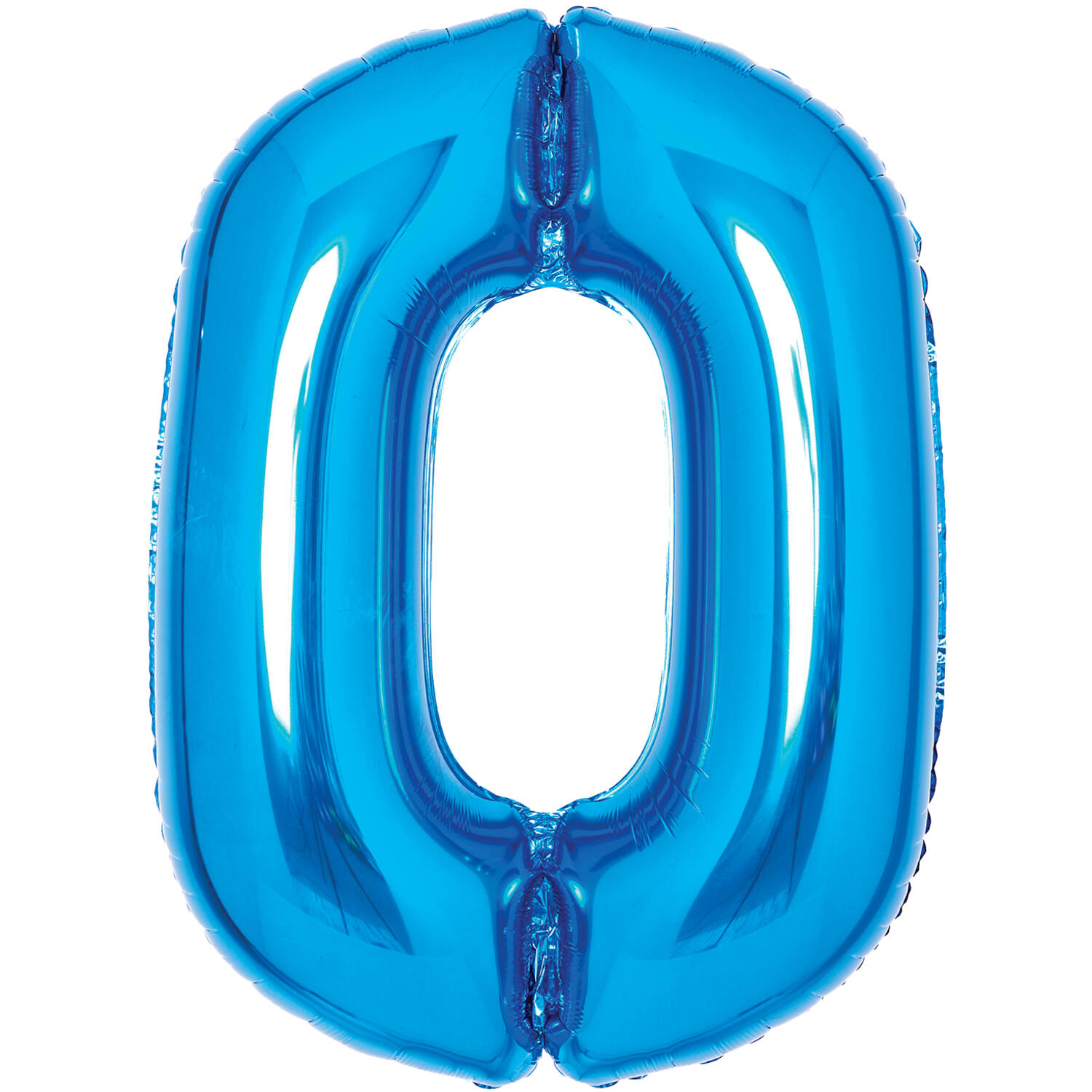 Medium Number 0 Blue Foil Balloon N26 Packaged 26IN 67 cm x 47 cm