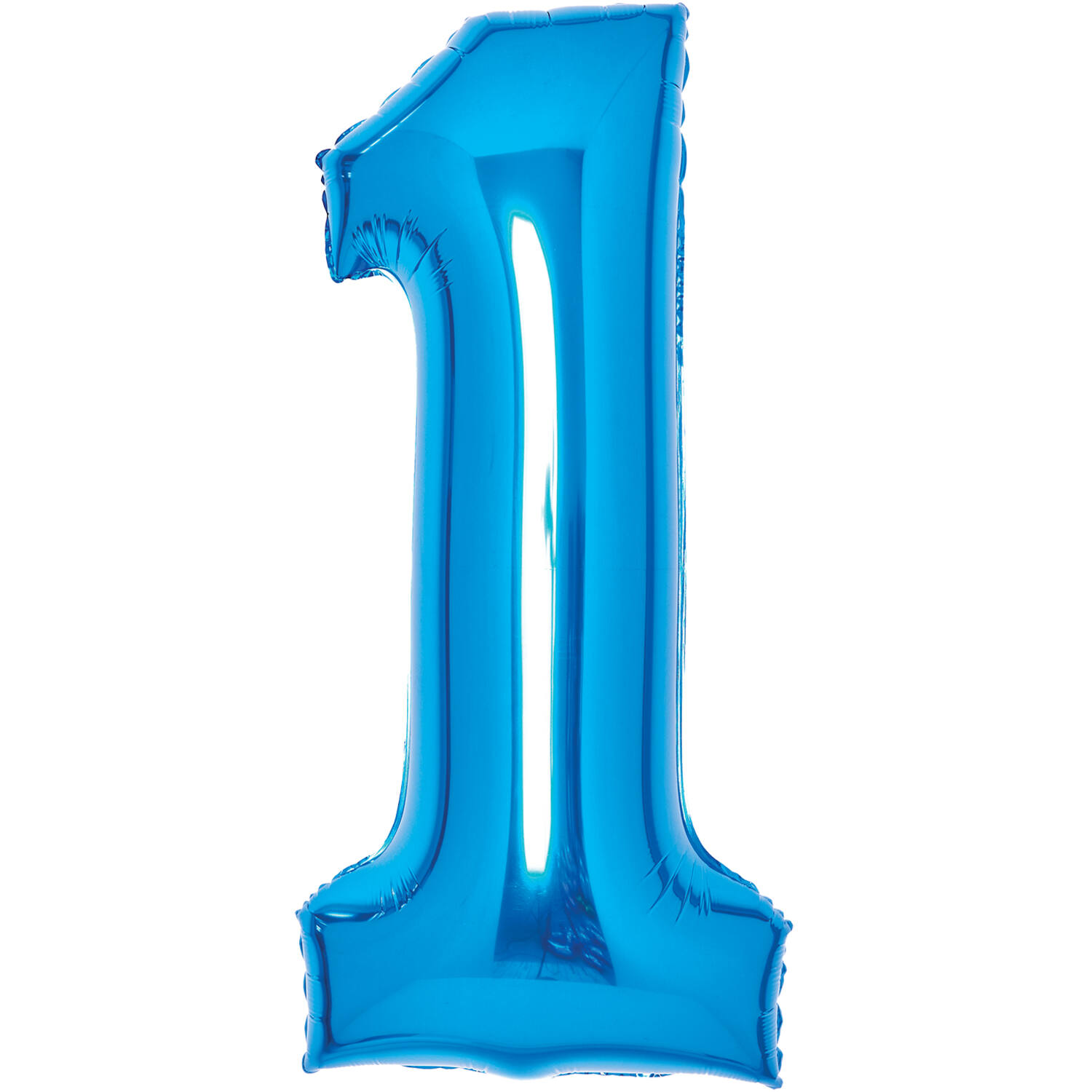 Medium Number 1 Blue Foil Balloon N26 Packaged 26IN 65 cm x 35 cm