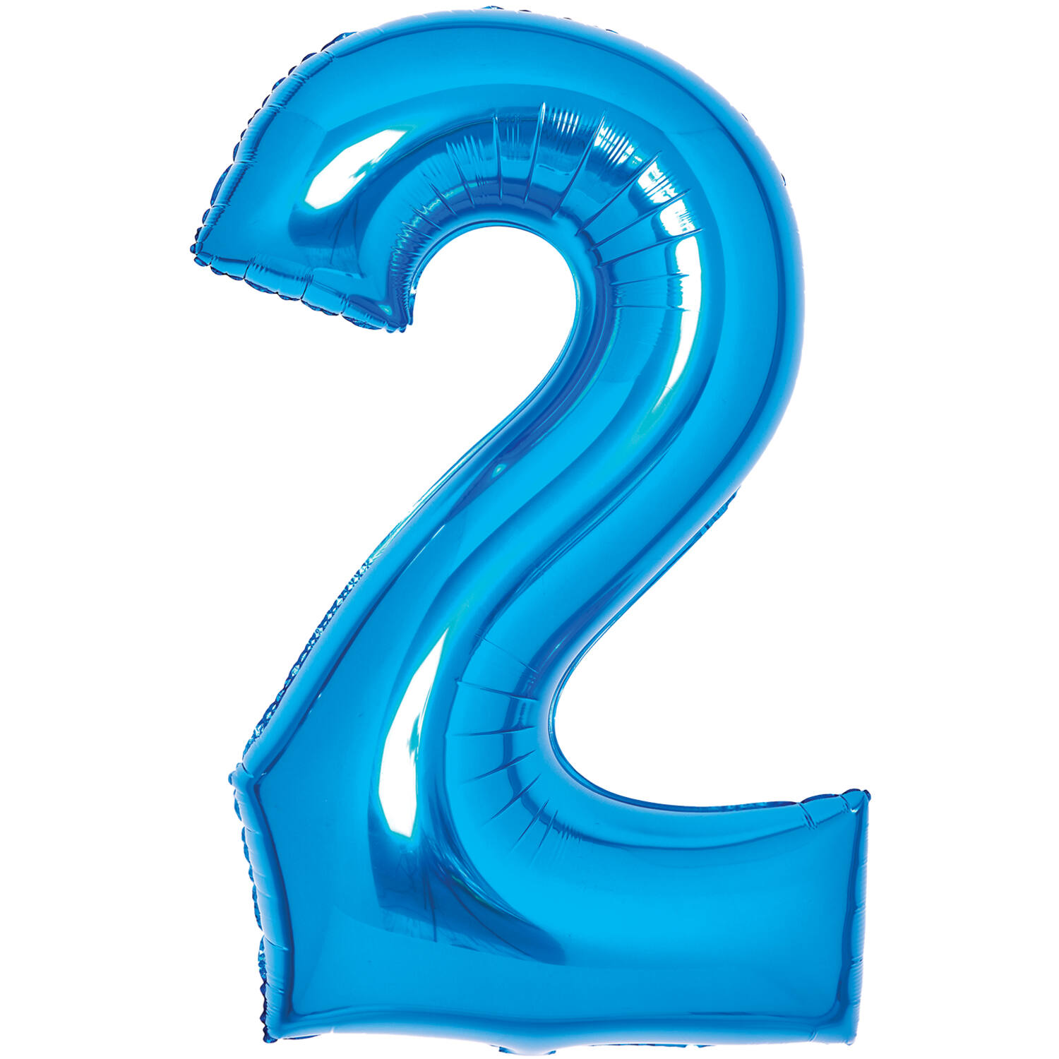 Medium Number 2 Blue Foil Balloon N26 Packaged 26IN 70 cm x 51 cm