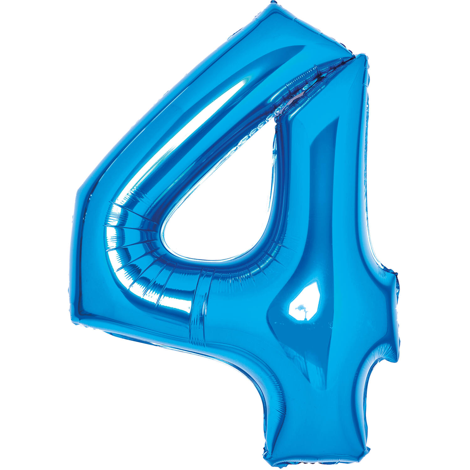 Medium Number 4 Blue Foil Balloon N26 Packaged 26IN 74 cm x 51 cm