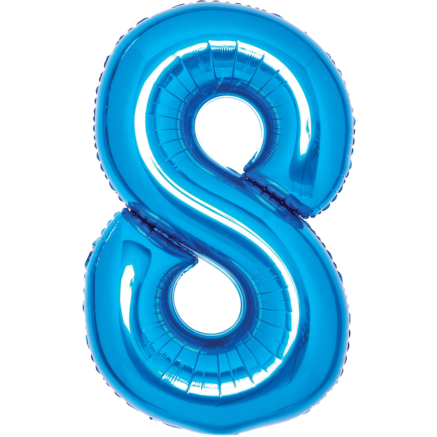Medium Number 8 Blue Foil Balloon N26 Packaged 26IN 74 cm x 49 cm