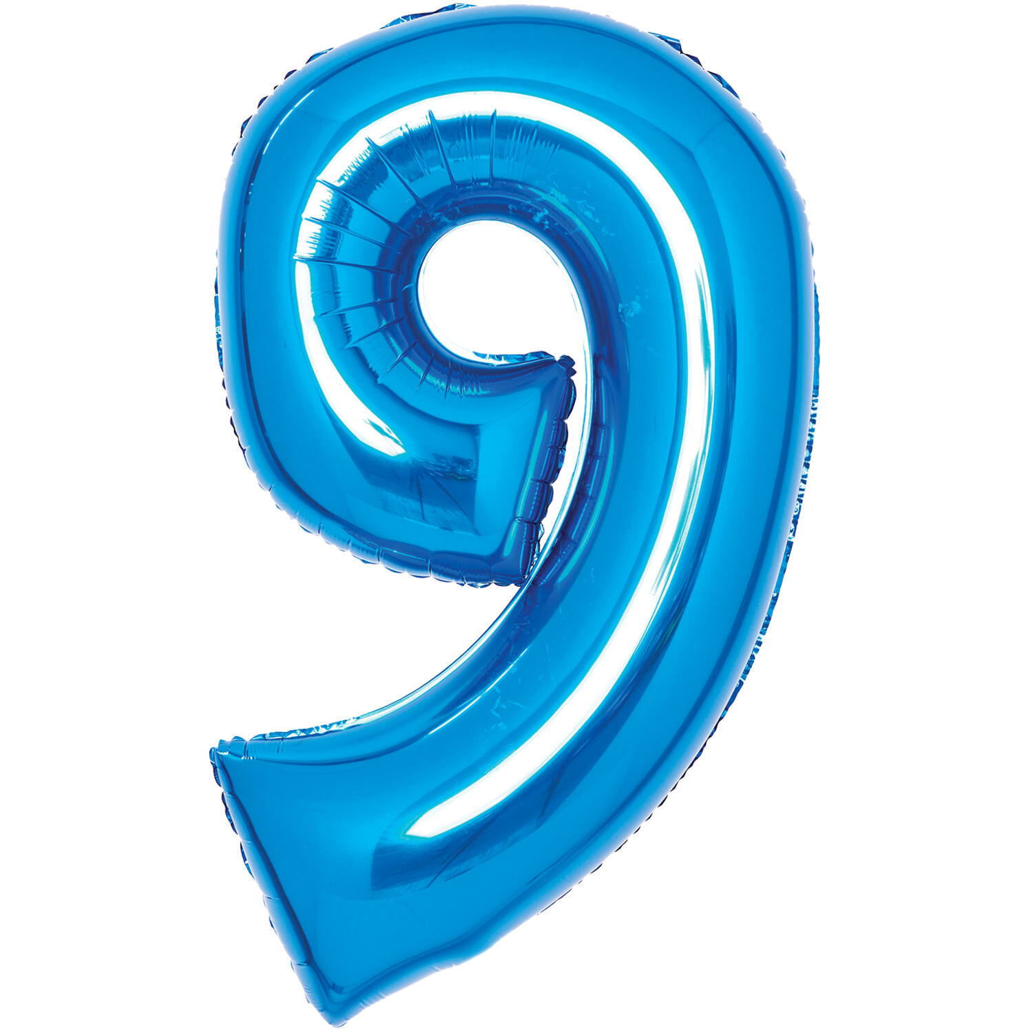 Medium Number 9 Blue Foil Balloon N26 Packaged 26IN 74 cm x 47 cm