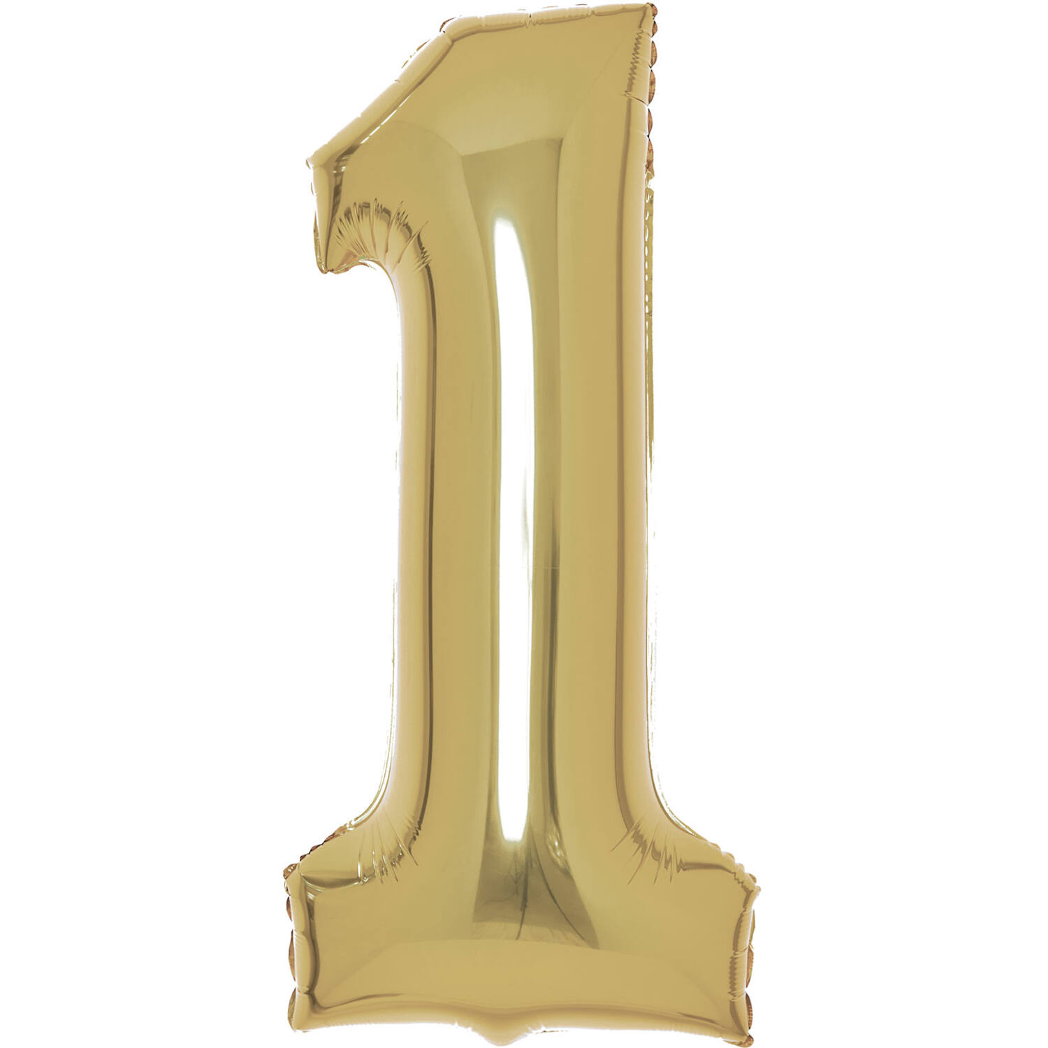 Large Number 1 White Gold Foil Balloon N34 Packaged 82 cm x 37 cm