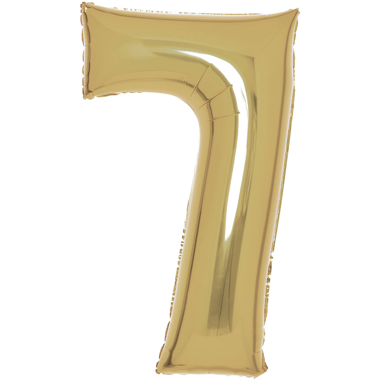 Large Number 7 White Gold Foil Balloon N34 Packaged 88 cm x 53 cm