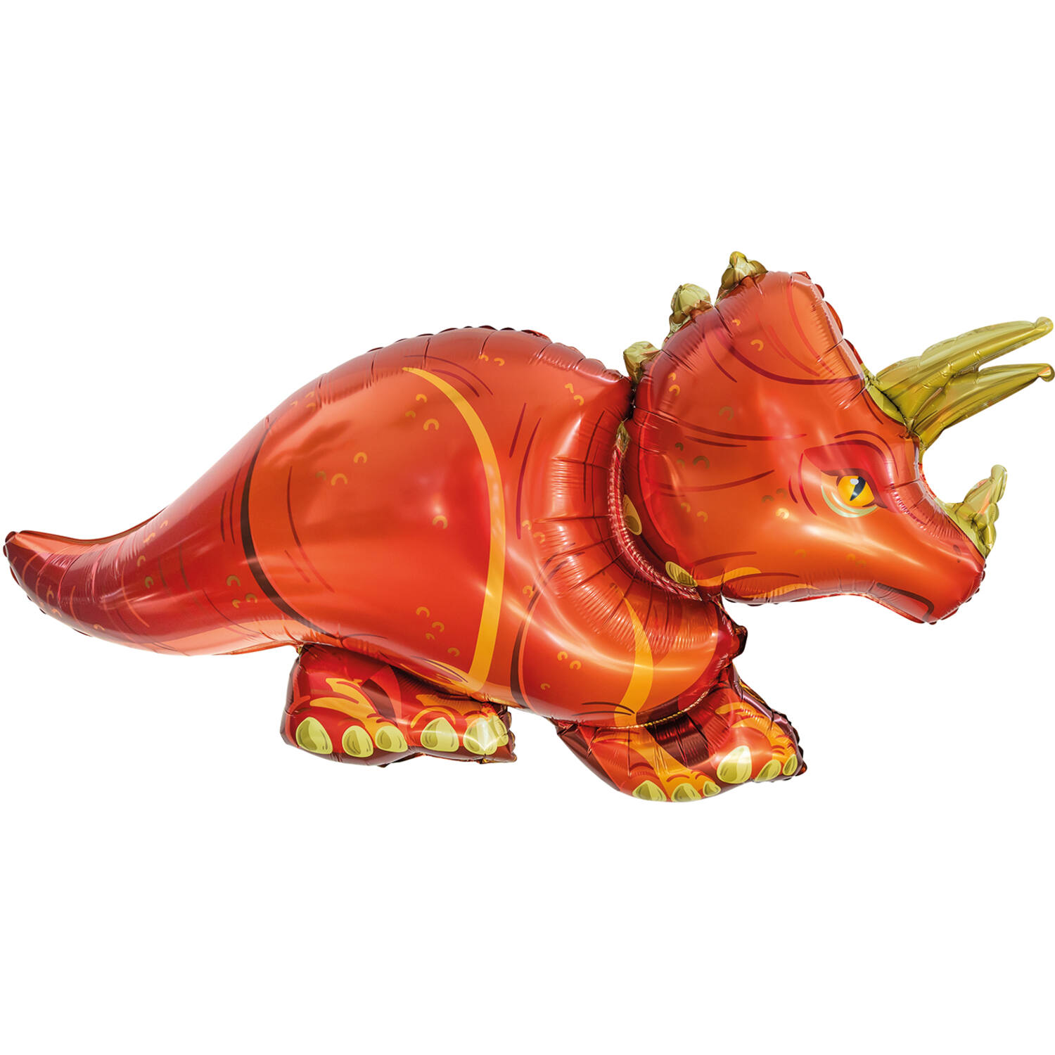 Large Shape Dinosaur Triceratops Foil Balloon H40 Packaged 109 cm x 55 cm