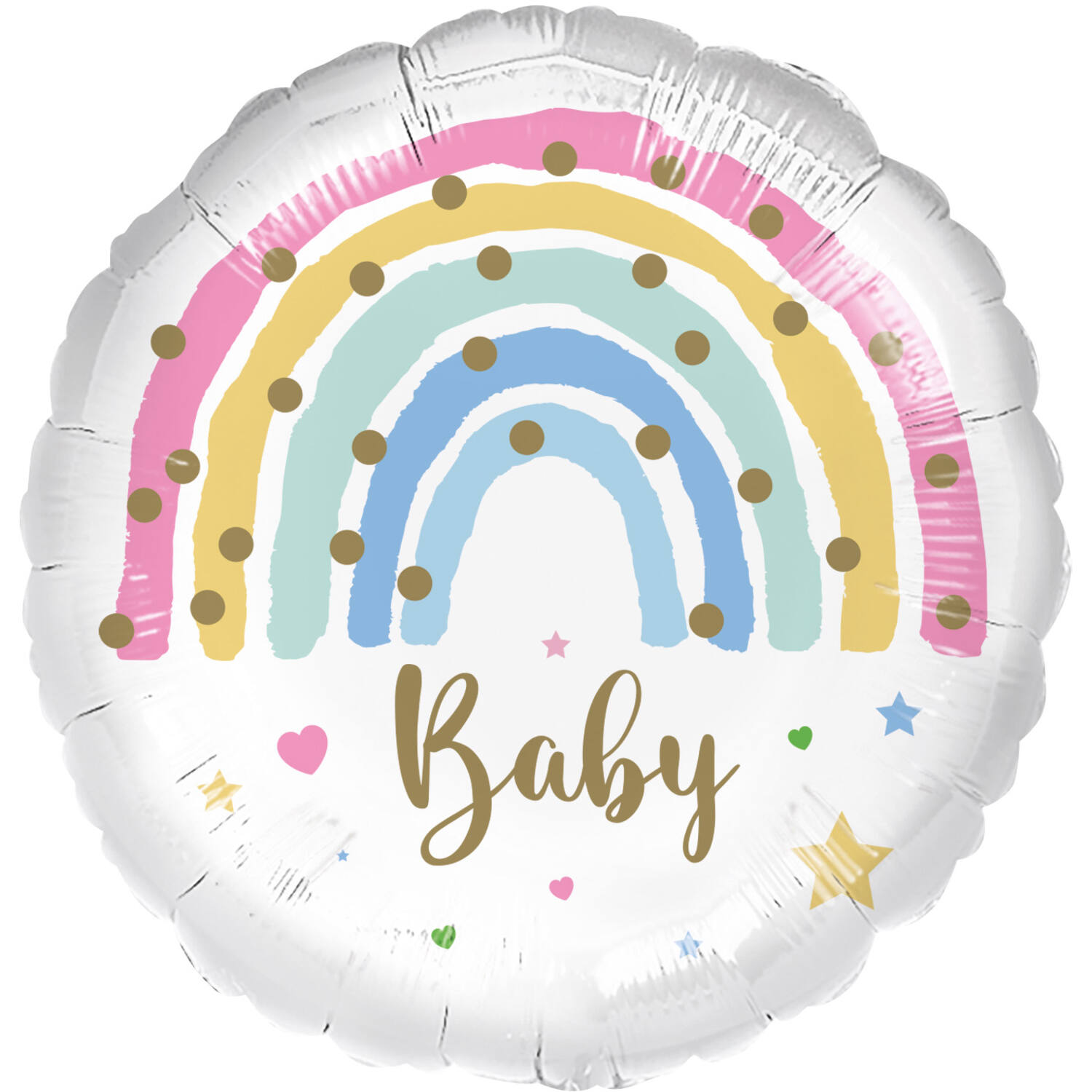 Standard Baby Pastel Rainbow Foil Balloon C40 Packaged 43 cm
