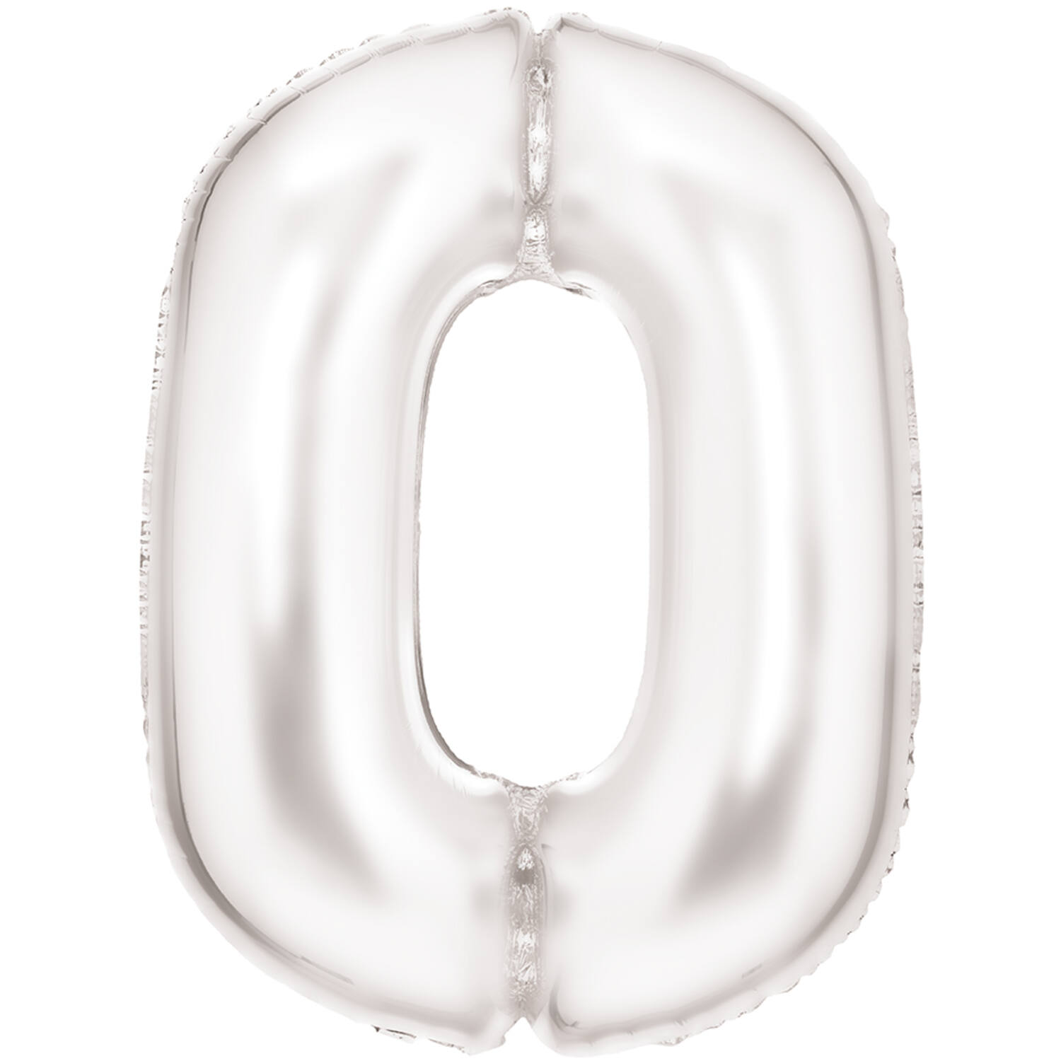 Large Number Silk Lustre 0 White Foil Balloon N34 Packaged 90 cm x 64 cm