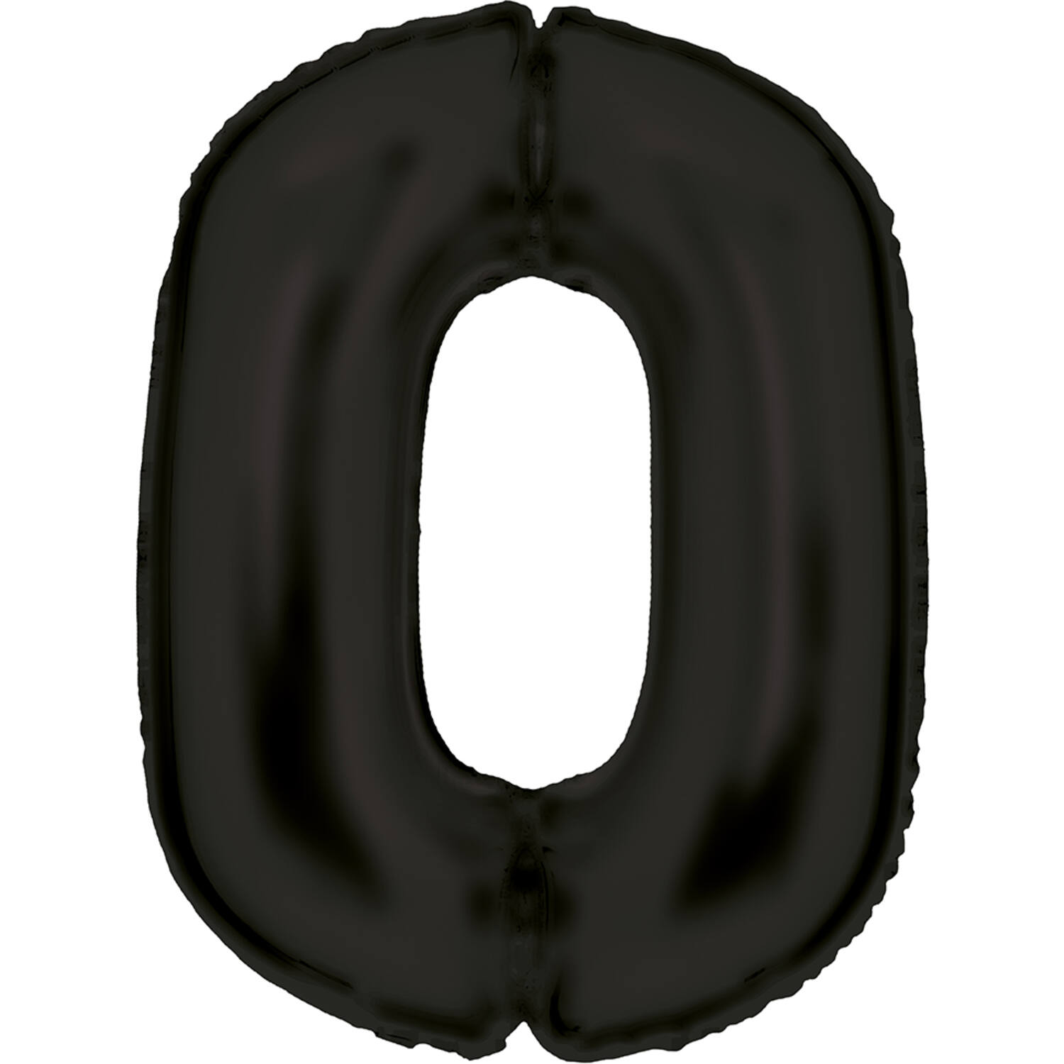Large Number Silk Lustre 0 Black Foil Balloon N34 Packaged 90 cm x 64 cm