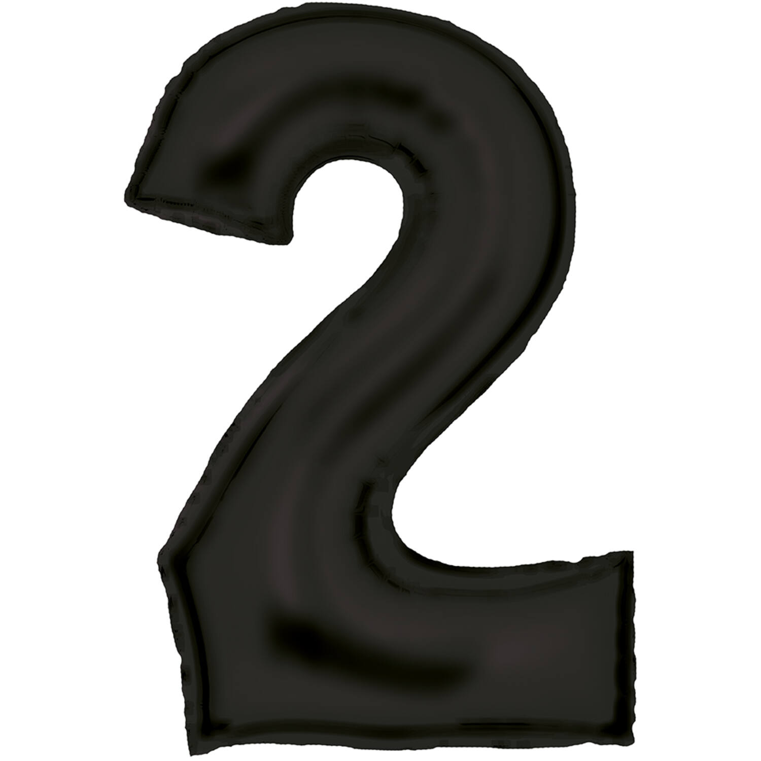 Large Number Silk Lustre 2 Black Foil Balloon N34 Packaged 86 cm x 55 cm