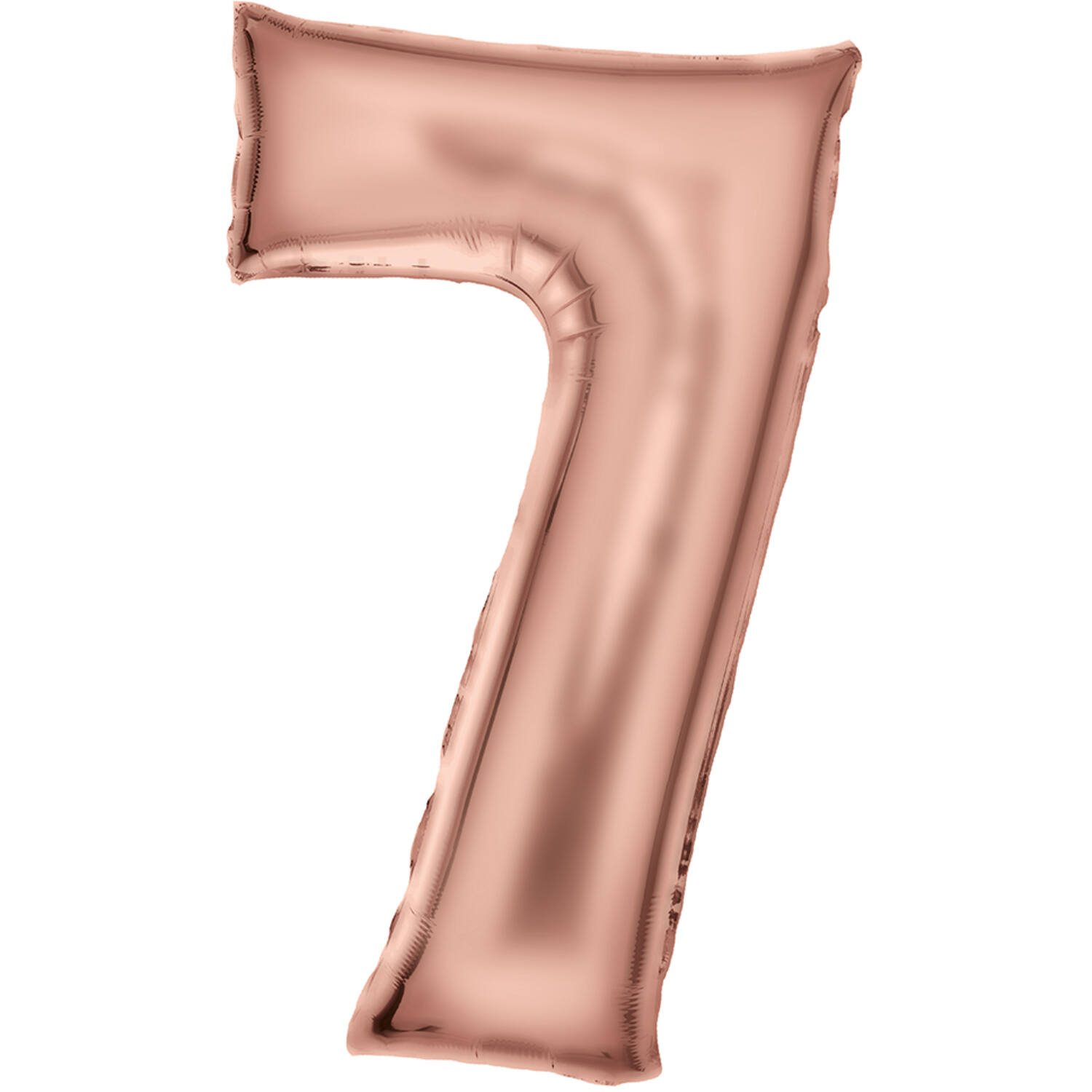 Large Number Silk Lustre 7 Rose Gold Foil Balloon N34 Packaged 88 cm x 53 cm