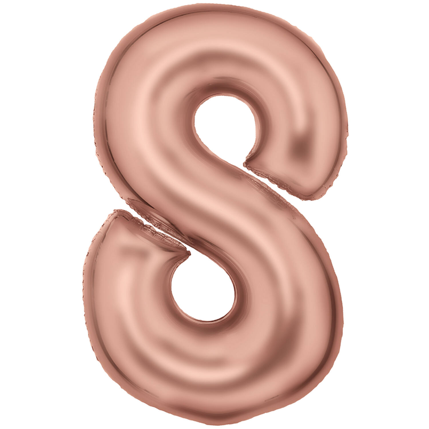 Large Number Silk Lustre 8 Rose Gold Foil Balloon N34 Packaged 86 cm x 54 cm