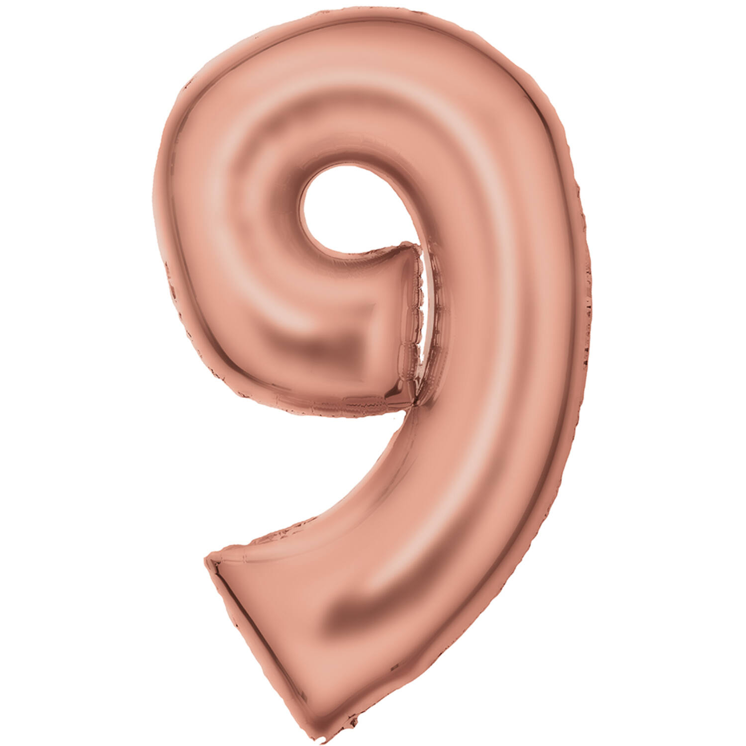 Large Number Silk Lustre 9 Rose Gold Foil Balloon N34 Packaged 91 cm x 57 cm