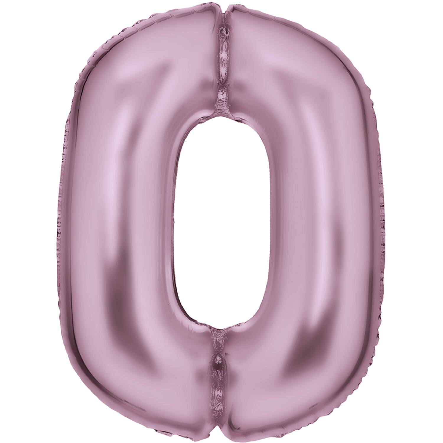 Large Number Silk Lustre 0 Pastel Pink Foil Balloon N34 Packaged 34IN 90 cm x 64 cm