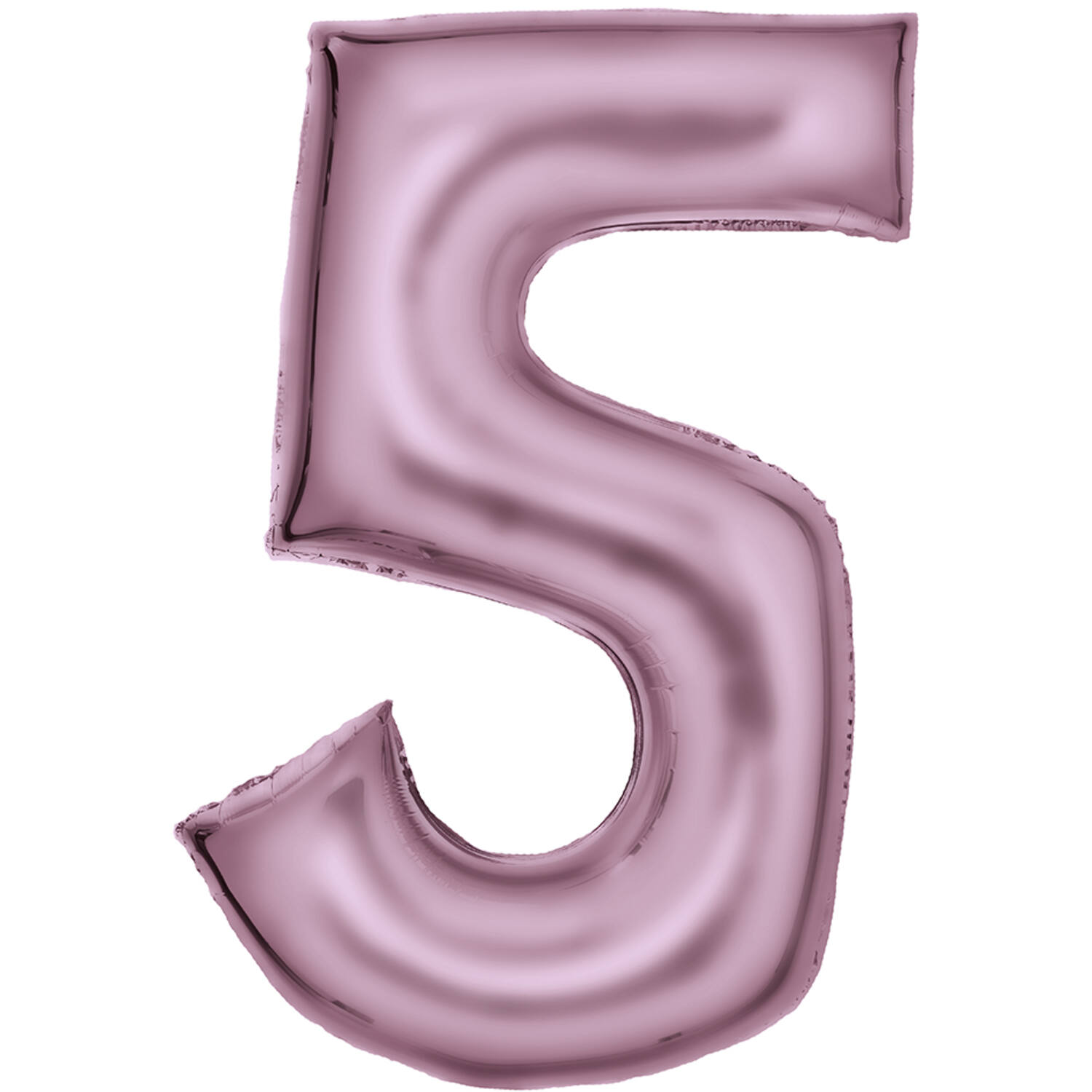 Large Number Silk Lustre 5 Pastel Pink Foil Balloon N34 Packaged 34IN 89 cm x 55 cm
