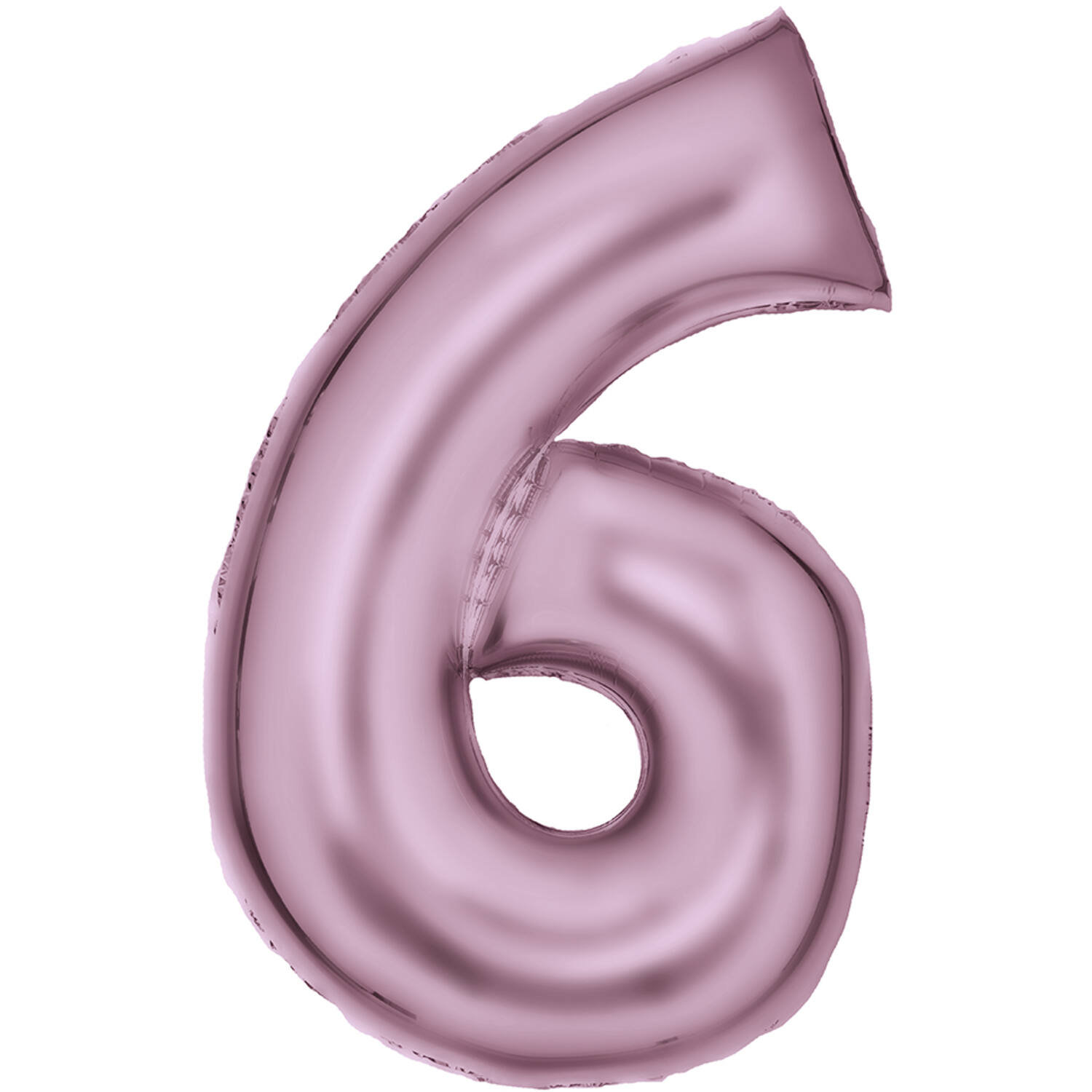 Large Number Silk Lustre 6 Pastel Pink Foil Balloon N34 Packaged 34IN 92 cm x 55 cm