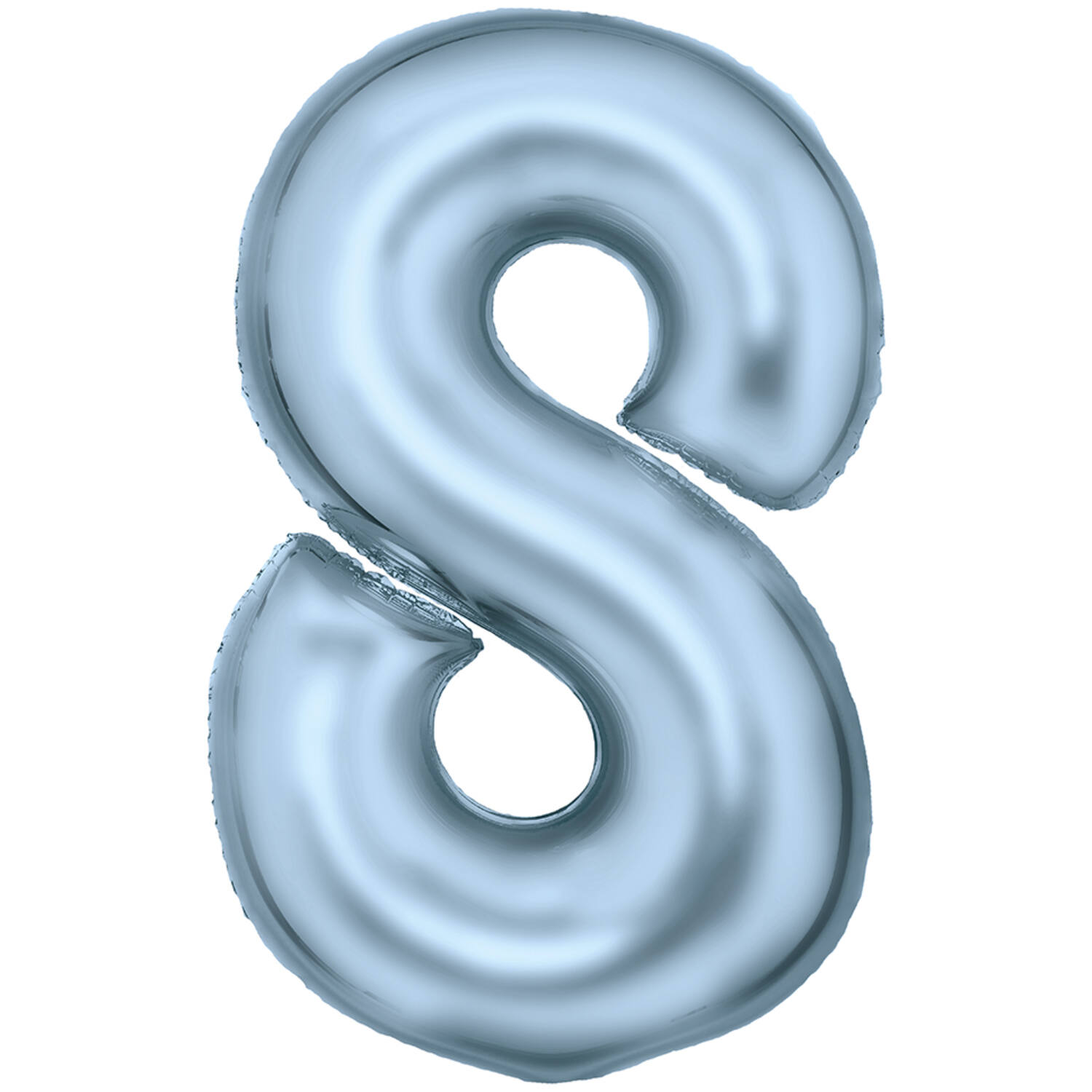 Large Number Silk Lustre 8 Pastel Blue Foil Balloon N34 Packaged 34IN 86 cm x 54 cm
