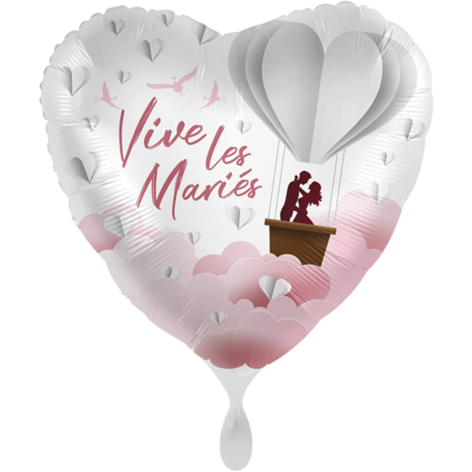 Standard Vive le maries Foil Balloon Heart C40 packaged 43cm