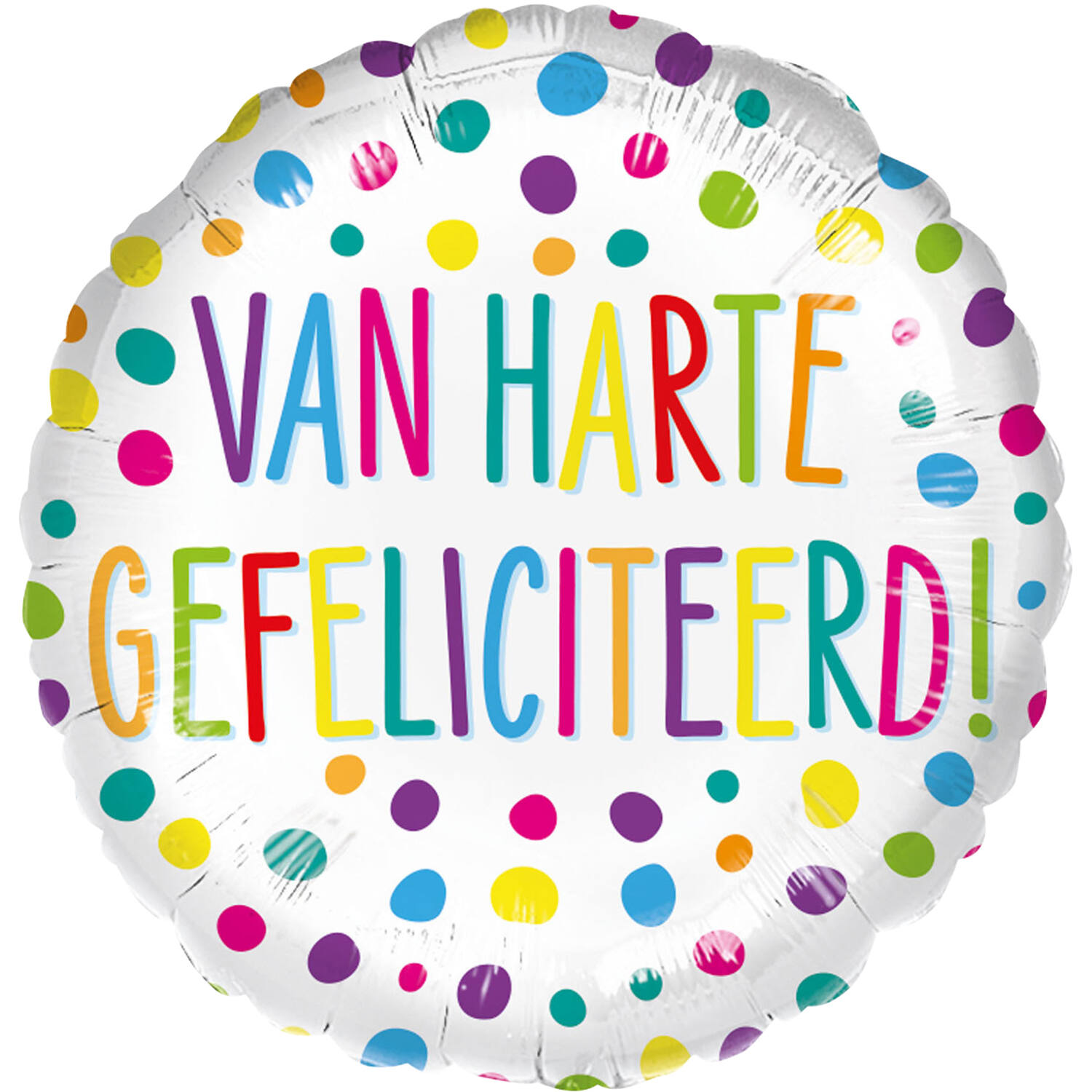 Standard - Van Harte Gefliciteerd - DUT  Foil Balloon RP40 Packaged 45 cm