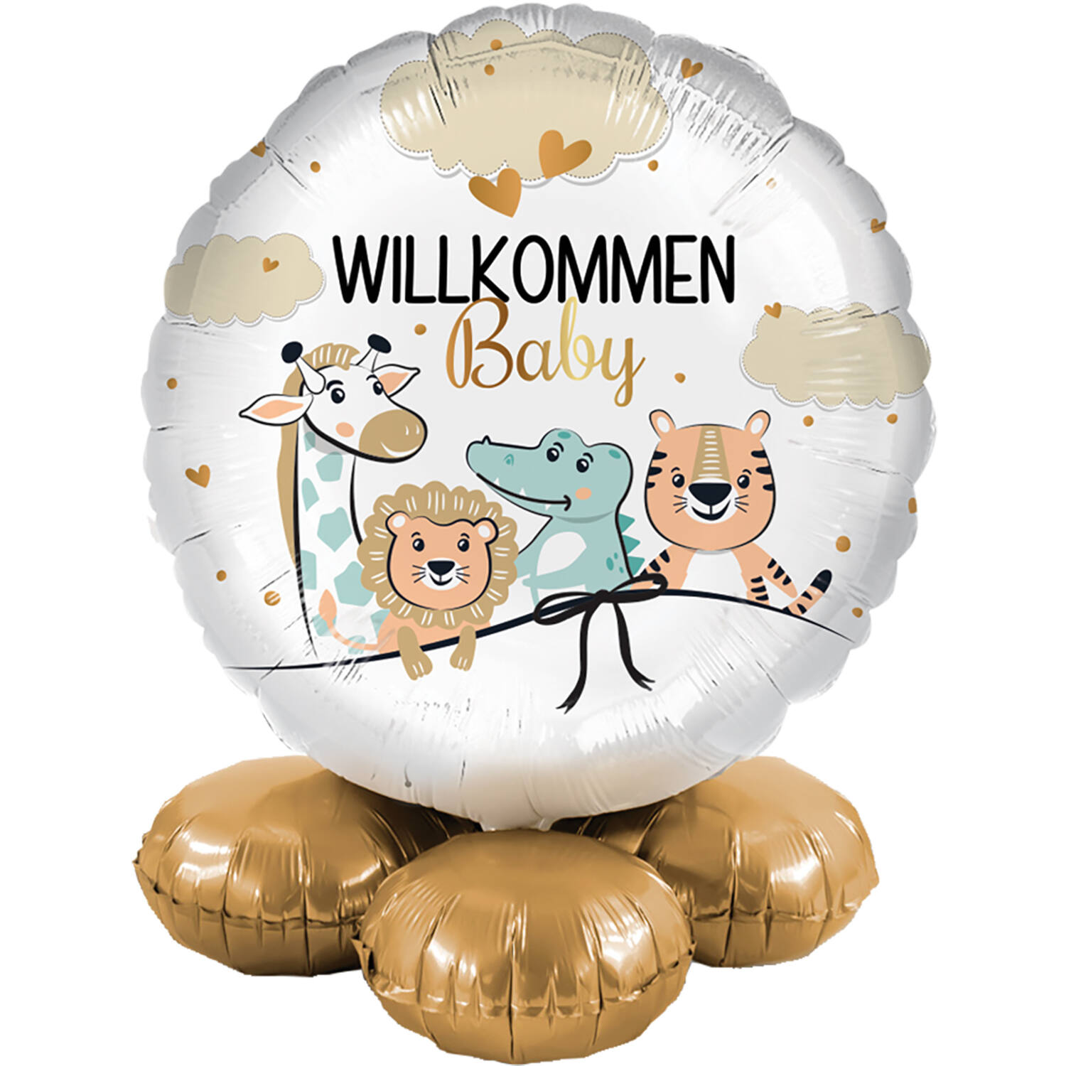 Balloon Bouquet - Willkommen Baby - GER Foil Balloon RP40 Packaged 45 cm