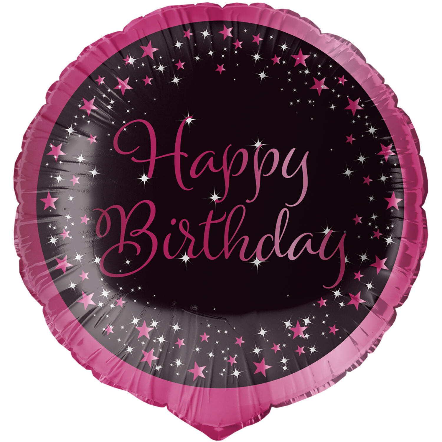 Standard Holographic Starlight Birthday Pink Happy Birthday Foil Balloon C55 Packaged 45cm