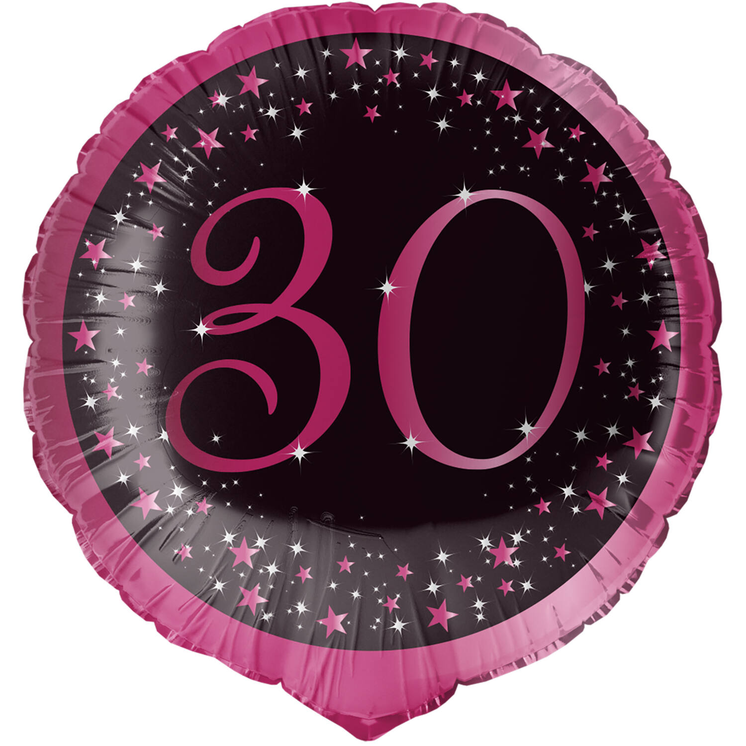 Standard Holographic Starlight Birthday Pink 30 Foil Balloon C55 Packaged 45 cm