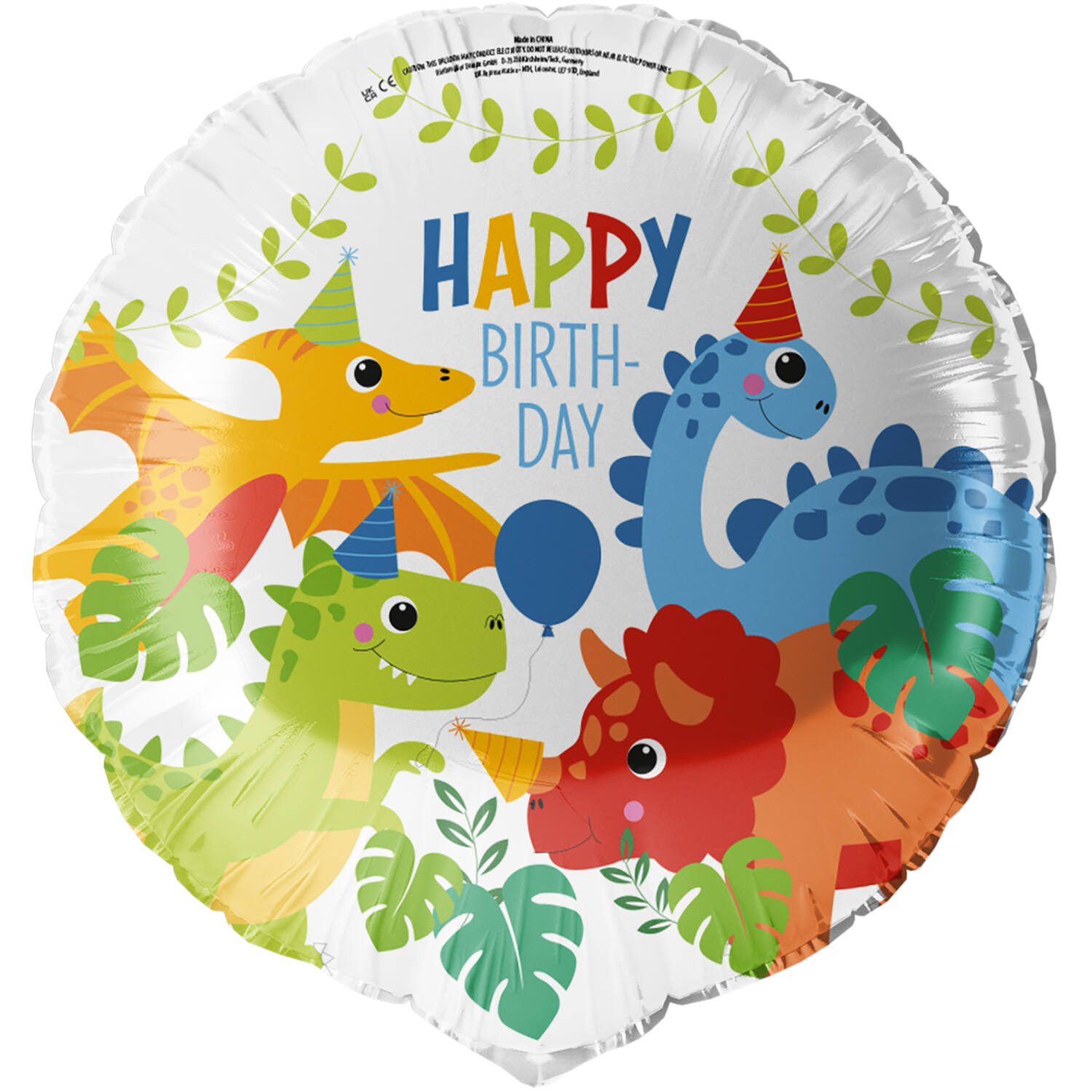 Standard Dino Jungle Foil Balloon C40 Packaged 43 cm