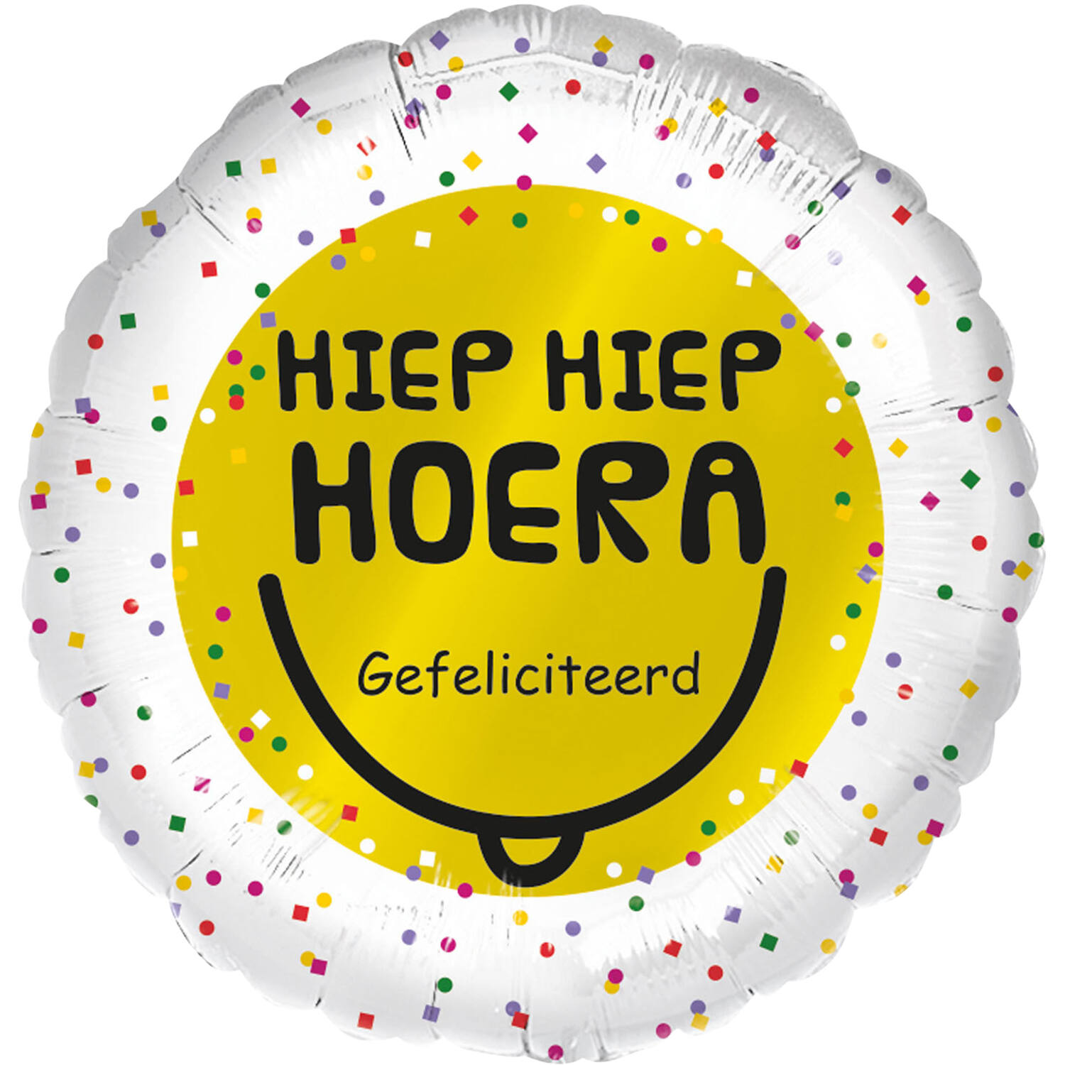 Standard - Hiep Hiep Hoera Gefeliciteerd - DUT Foil Balloon Packaged 45 cm