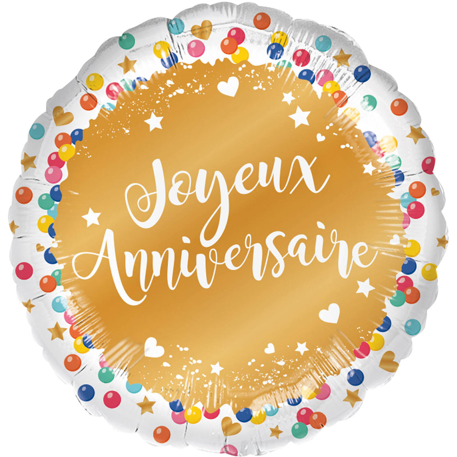 Standard - Joyeux Anniversaire Dots - FRE Foil Balloon RP40 Packaged 45 cm