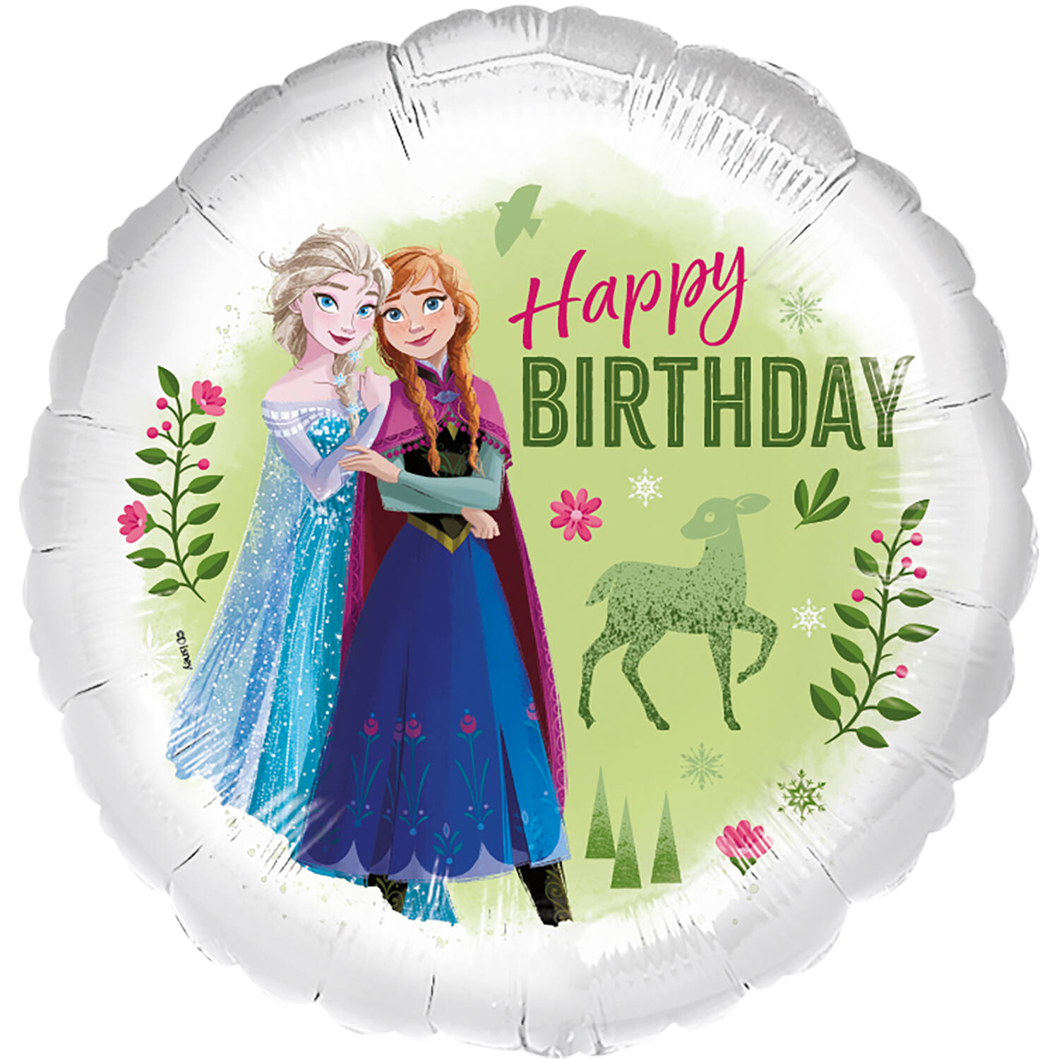Foil Balloon - Frozen Anna & Elsa "Happy BIRTHDAY" - 45 cm