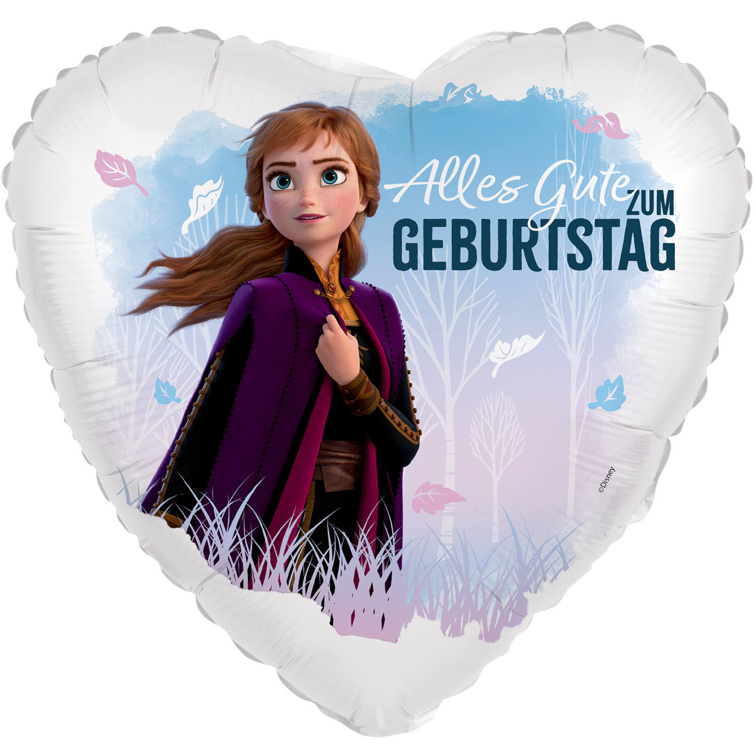 Foil Balloon - Shape - Heart - Frozen Anna "Alles Gute Zum Geburtstag" - 45 cm
