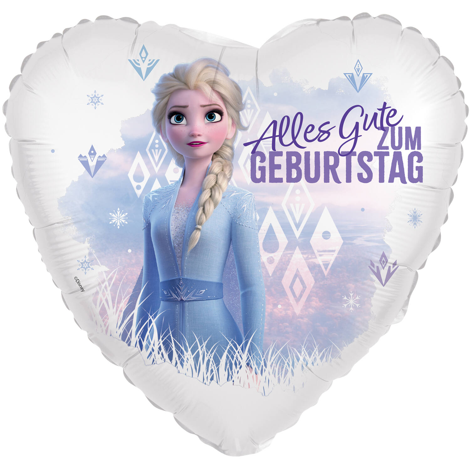 Foil Balloon - Shape - Heart - Frozen Elsa "Alles Gute Zum Geburtstag" - 45 cm