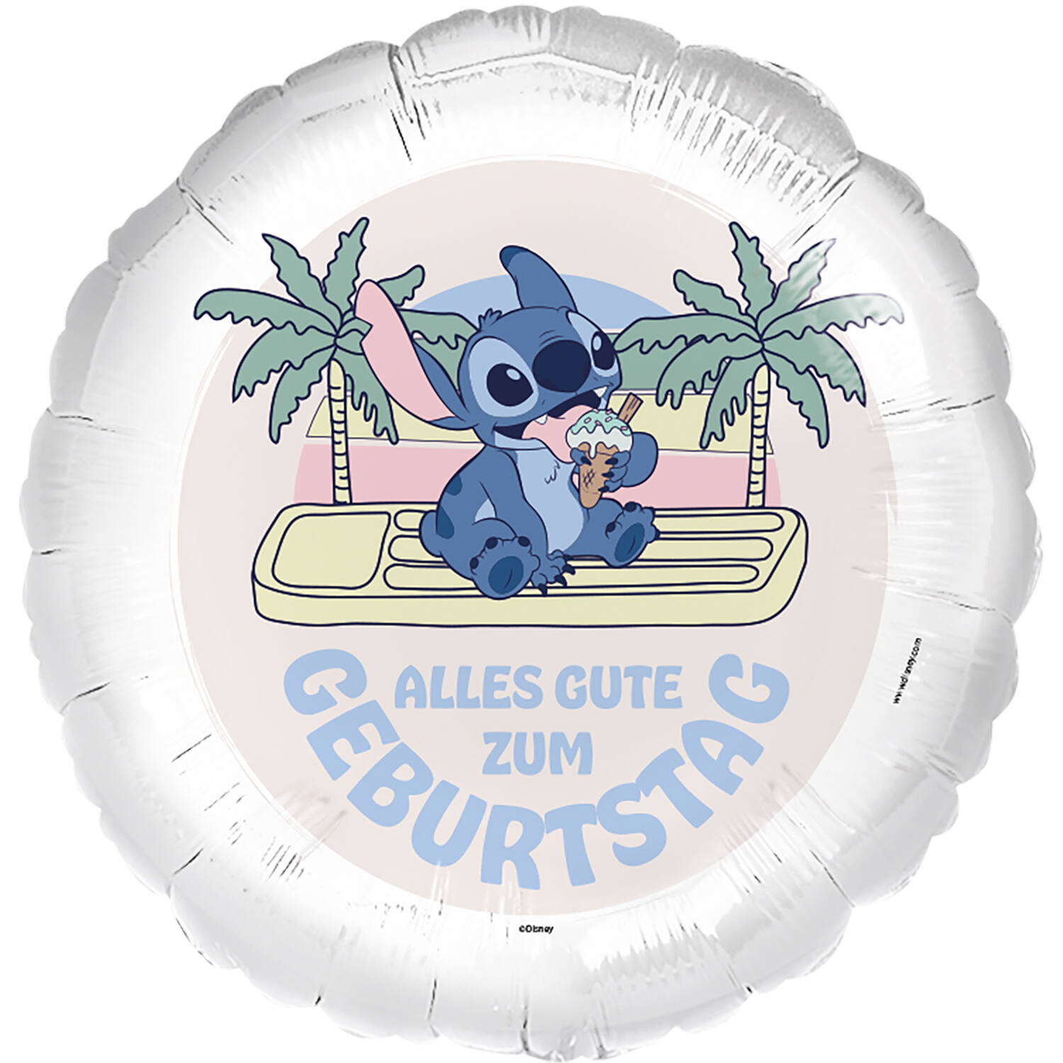 Foil Balloon - Stitch Ice Cream "ALLES GUTE ZUM GEBURTSTAG" - 45 cm