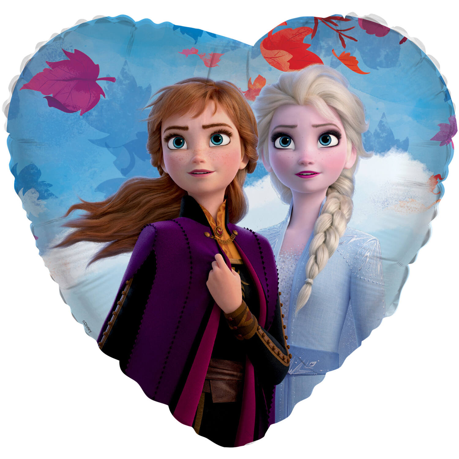 Foil Balloon - Heart Shape - Anna & Elsa Frozen - 45 cm