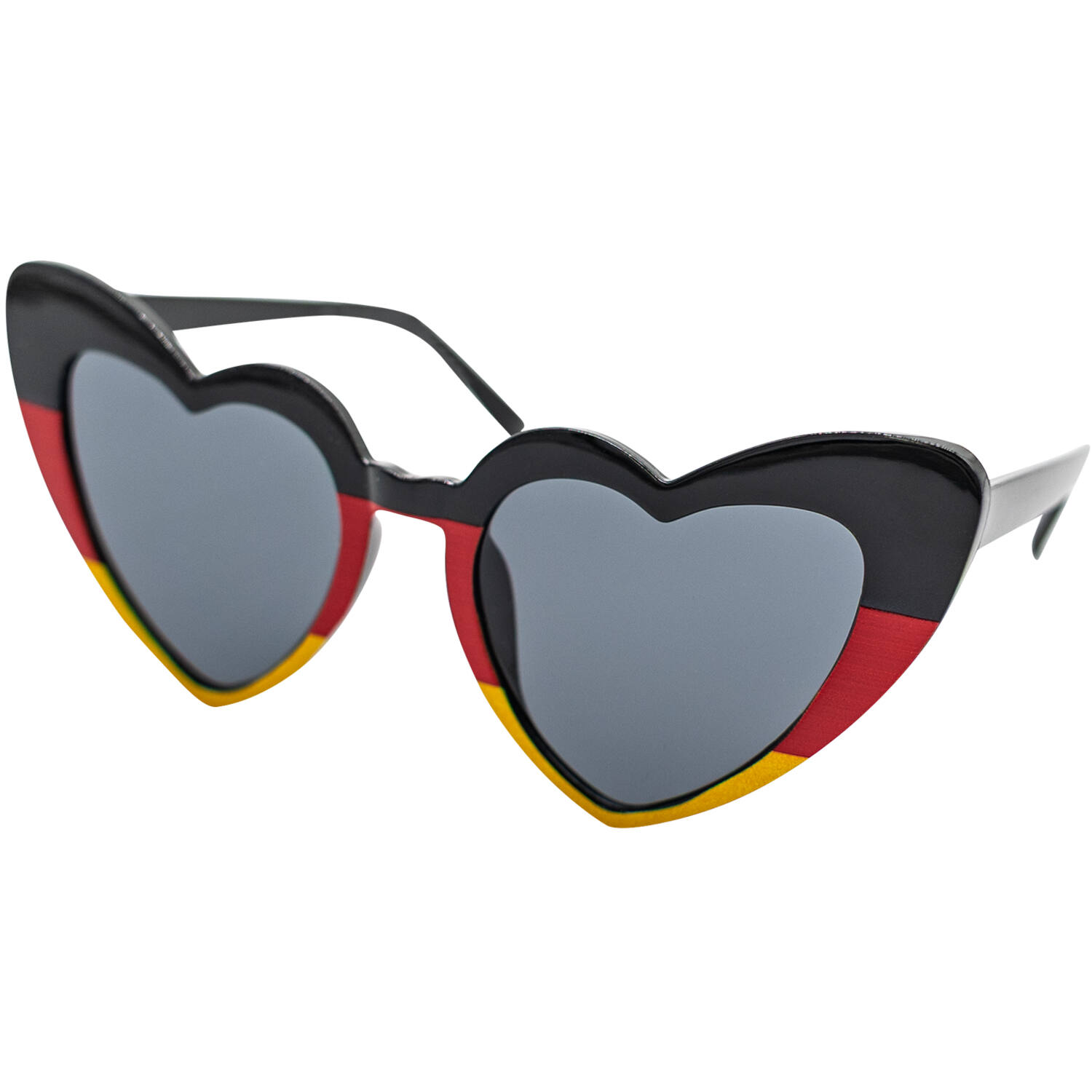 Fun glasses in German flag colors, heart-shaped