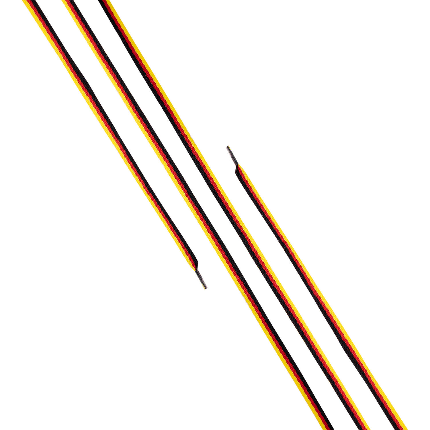 2 shoelaces in German flag colors