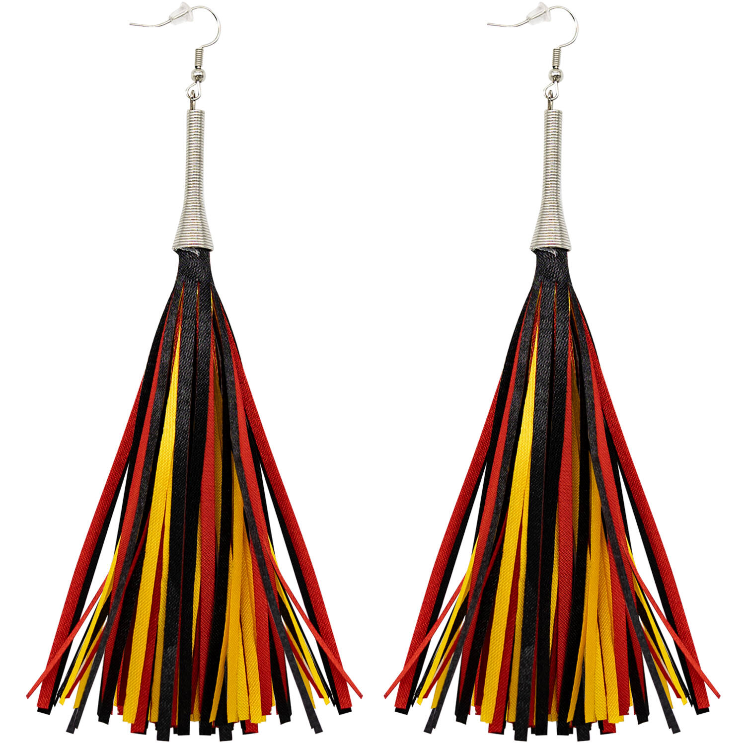 2 fringe earrings in German flag colors