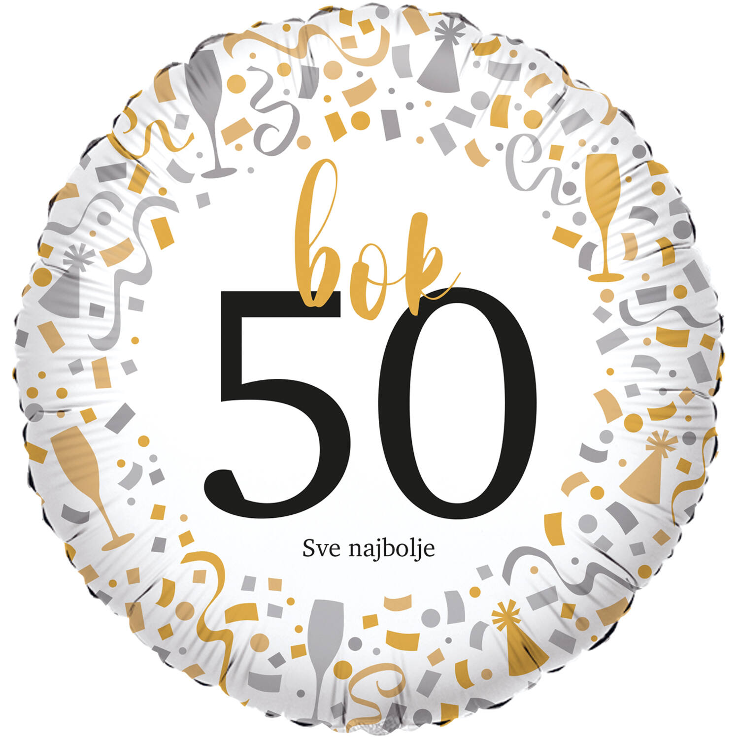 Foil Balloon - hello 50 Sve najbolje - Croatian - 45 cm