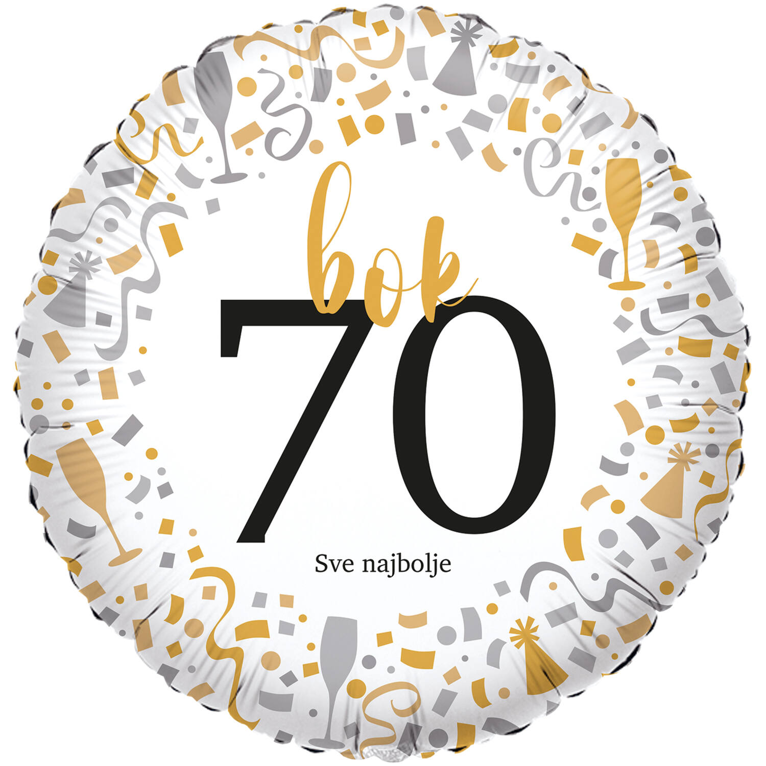 Foil Balloon - hello 70 Sve najbolje - Croatian - 45 cm