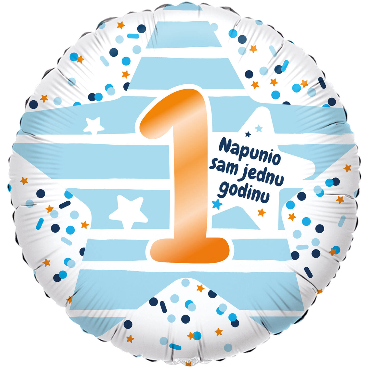 Foil Balloon - "1 Napunio sam jednu godinu" - Croatian - 45 cm