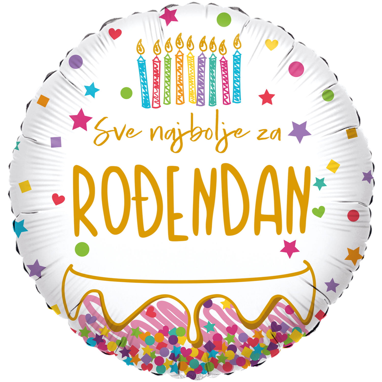 Foil Balloon - Heart Shape - "Sve najbolje za ROĐENDAN" - Croatian - 45 cm